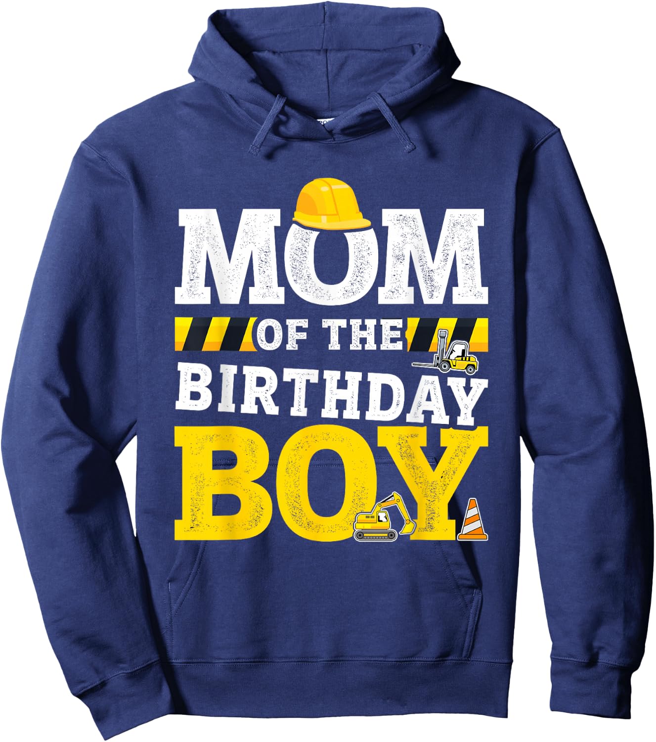 Mom of The Birthday boy Matching Family Construction Party Hoodie - Hoodie | Navy