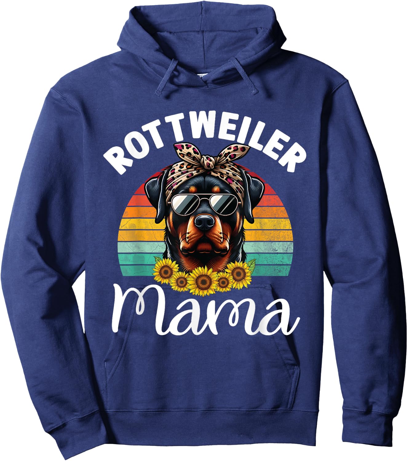 Rottweiler Mom Dog Lovers Rottie Mama Puppy Mother's Day Men Women Girls Kids Hoodie - Hoodie | Navy