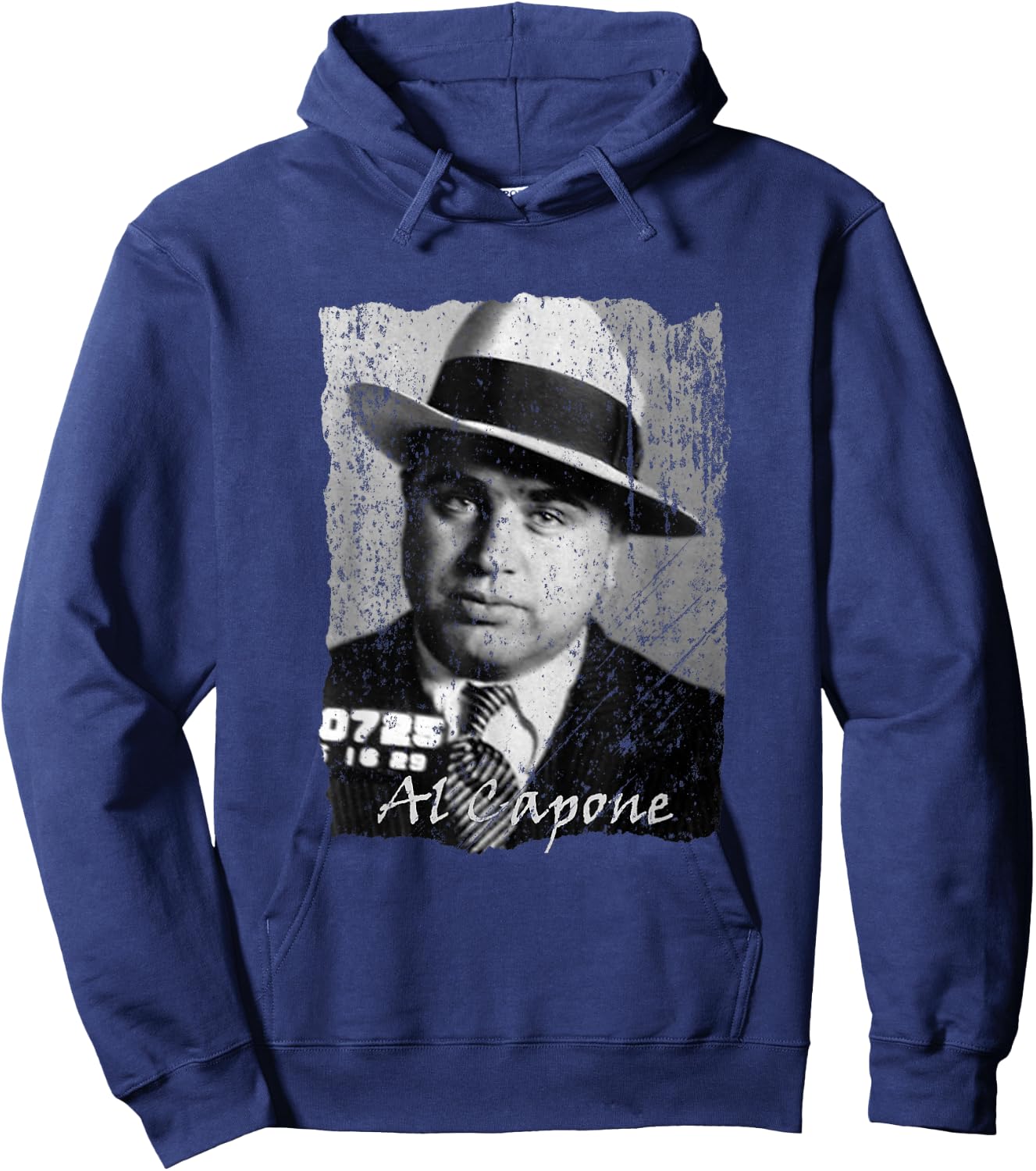 LiminalThreads Gangsters, Capone - Men's Black Solid Retro Round Neck Sleeveless Classic Fit Hoodie - Hoodie | Navy