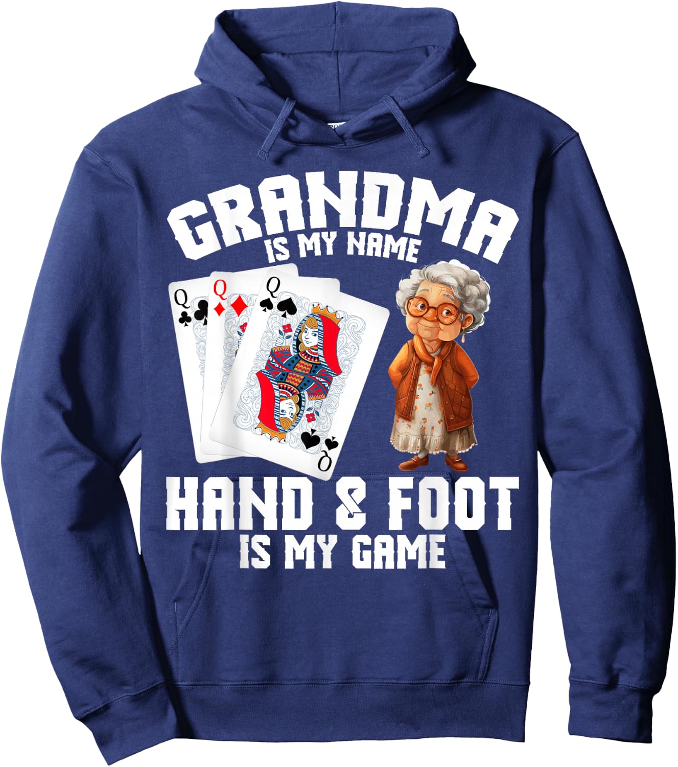Hand Foot Player Score Grandma Card Game Set Hand and Foot Hoodie - Hoodie | Navy