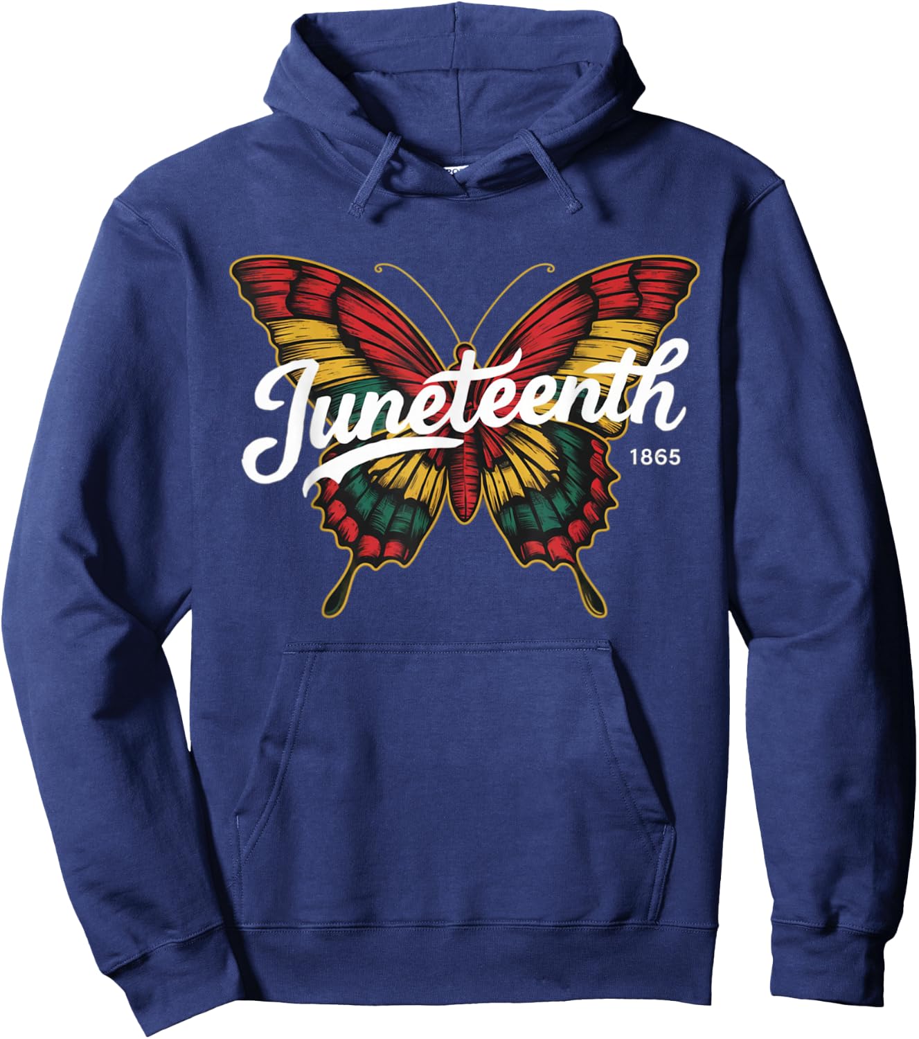 Juneteenth 1865 Butterfly Women Black Girl Hoodie - Hoodie | Navy