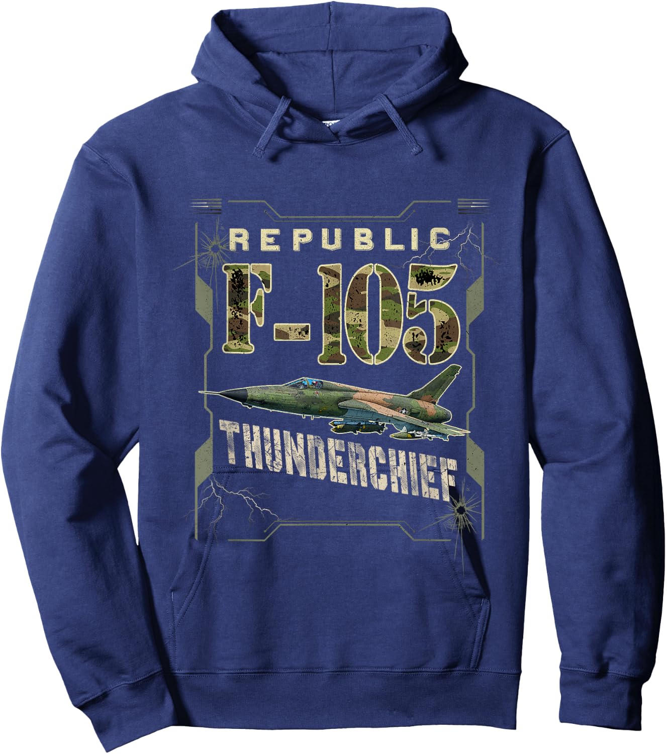 F-105 Thunderchief Fighter Military Aircraft Pilot Veteran Hoodie - Hoodie | Navy
