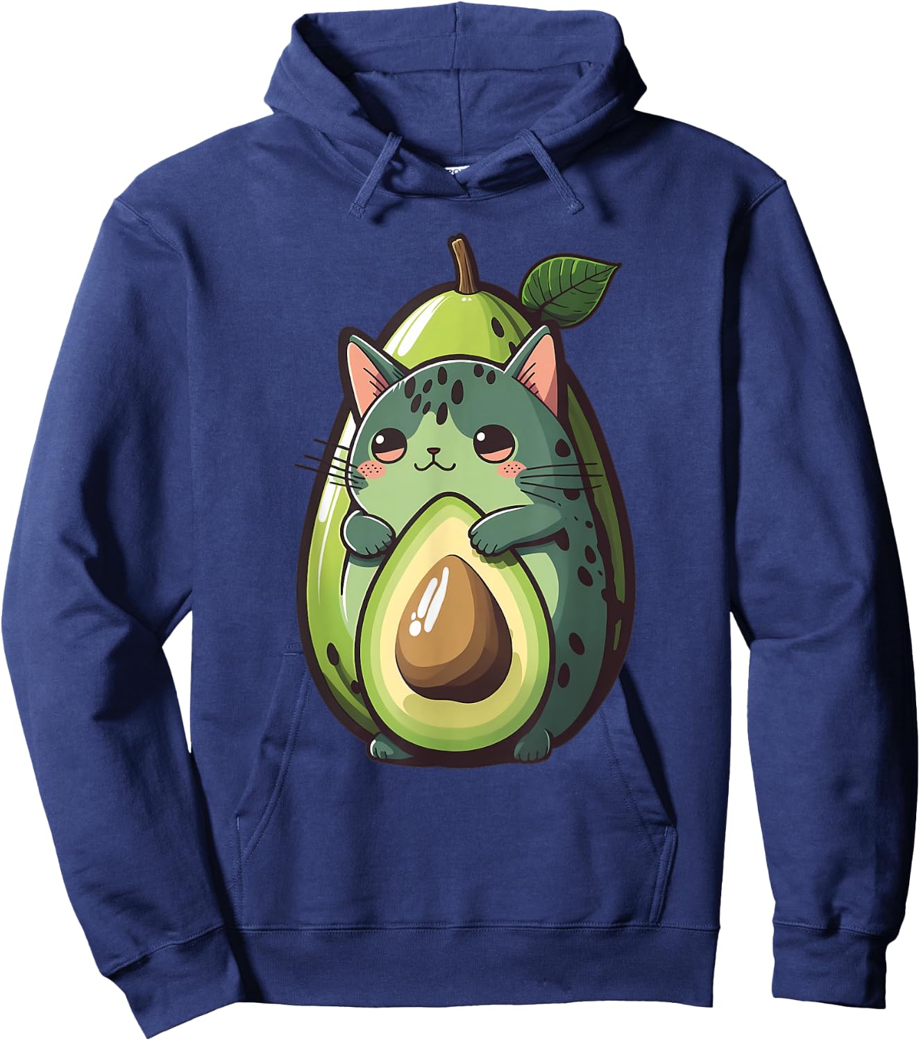 Anime Avocato Funny Cat Avocado Lover Avogato Vegans Kawaii Hoodie - Hoodie | Navy