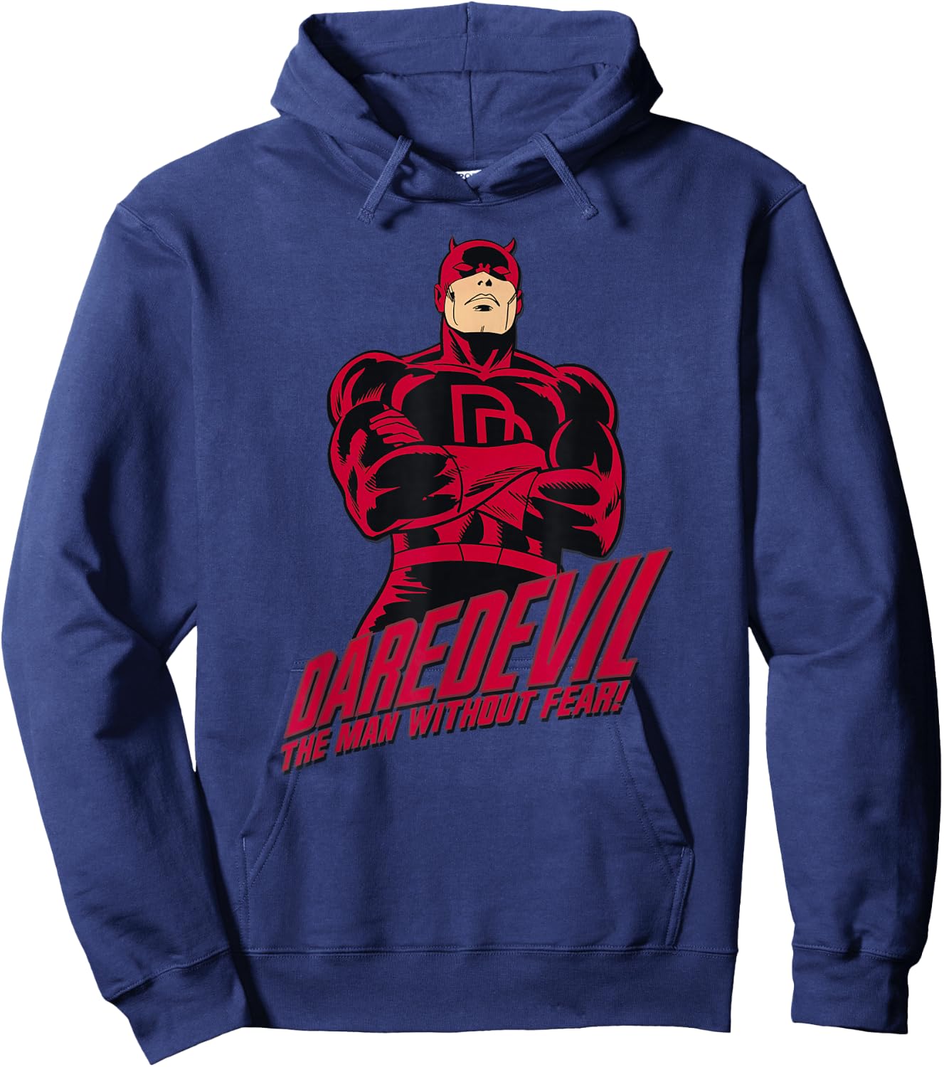 Marvel Daredevil The Man Without Fear Vintage Comic Icon Small Hoodie - Hoodie | Navy