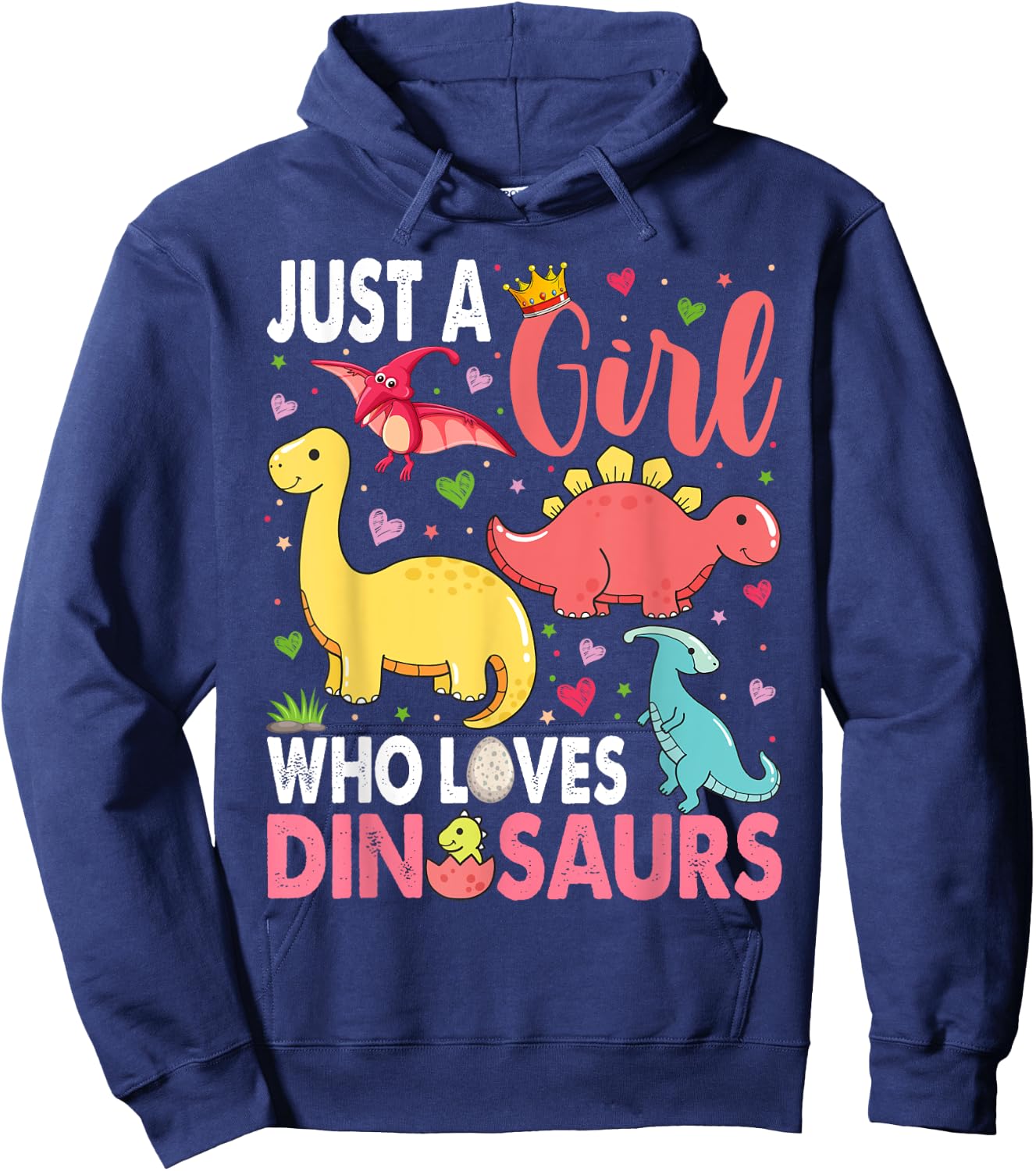 Just a Girl Who Loves Dinosaurs Kid Teen Toddlers Women Dino Hoodie - Hoodie | Navy