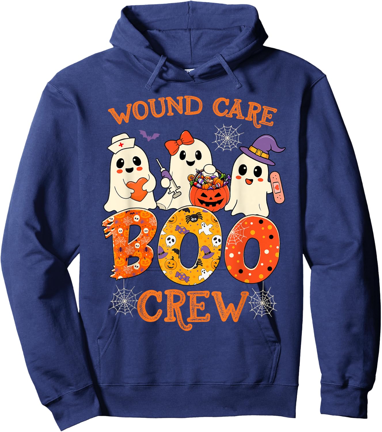 Wound Care Boo Crew Funny Nurse Halloween Spooky Costume Hoodie - Hoodie | Navy