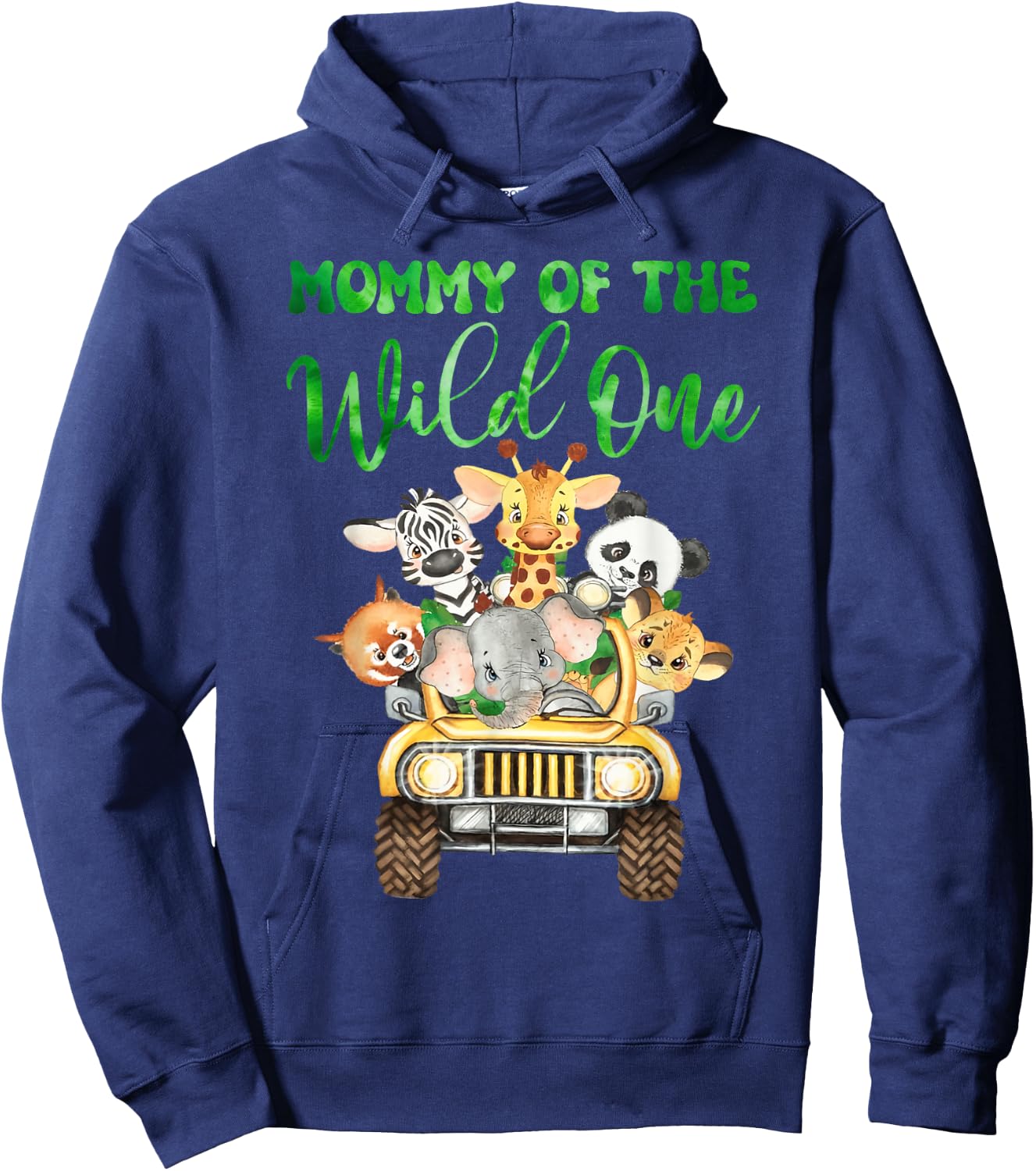 Mommy Of The Wild One Birthday 1st Safari Jungle Family Hoodie - Hoodie | Navy
