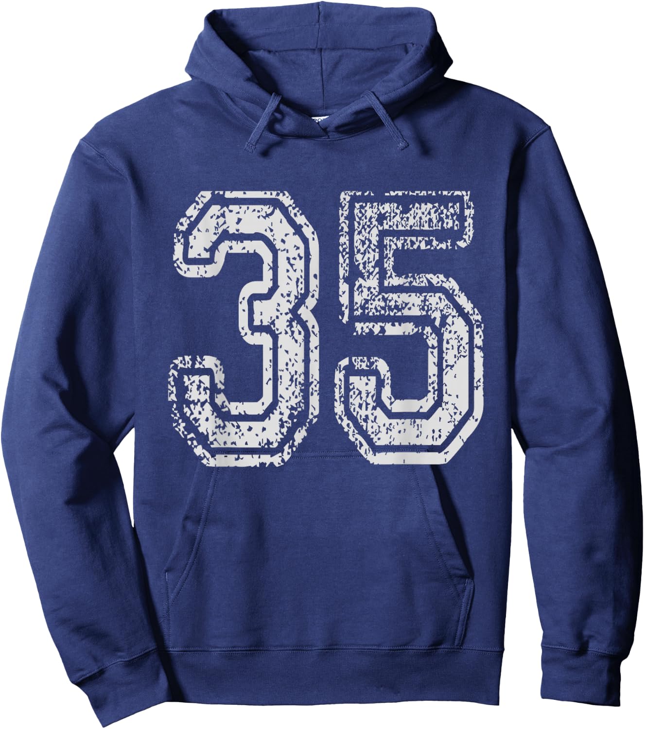 Team Jersey Uniforms Number 35 School Sports 35th Birthday Hoodie - Hoodie | Navy