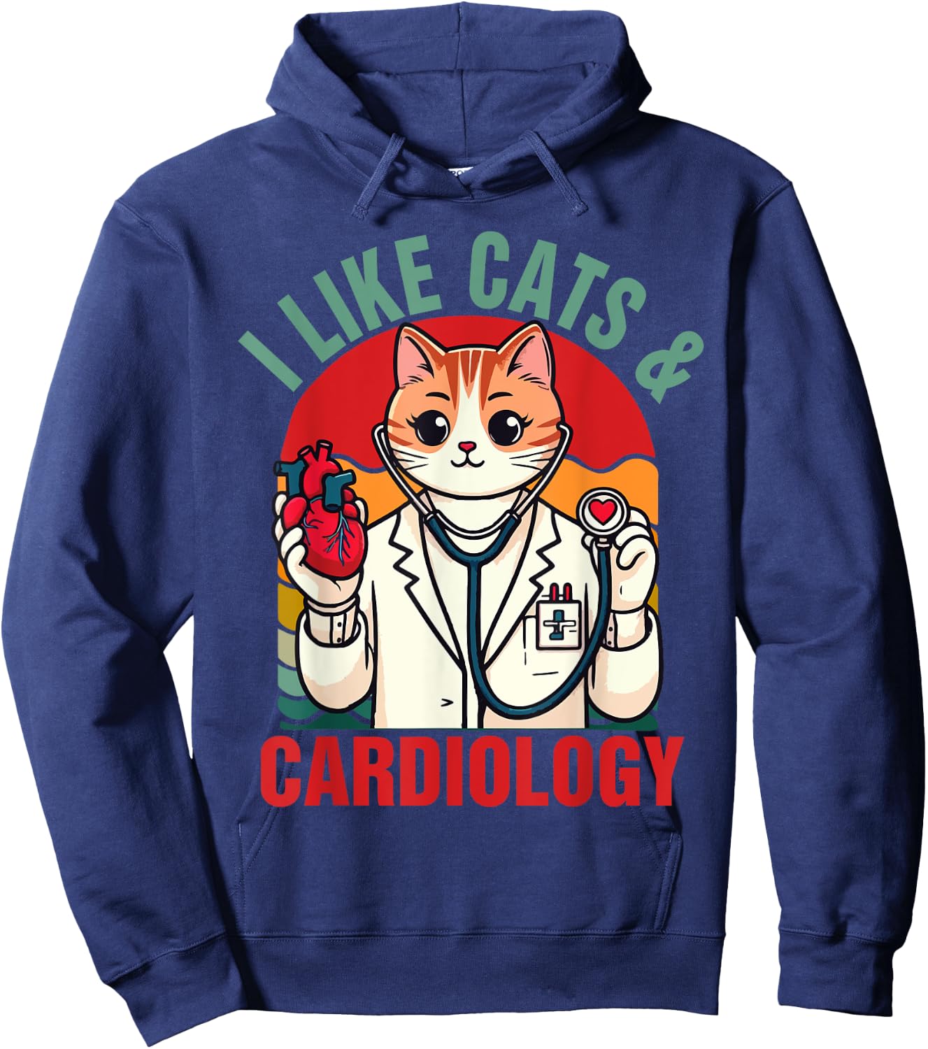 CVICU Cardiac Cardiologist Cat Mom I Like Cats & Cardiology Women Hoodie - Hoodie | Navy