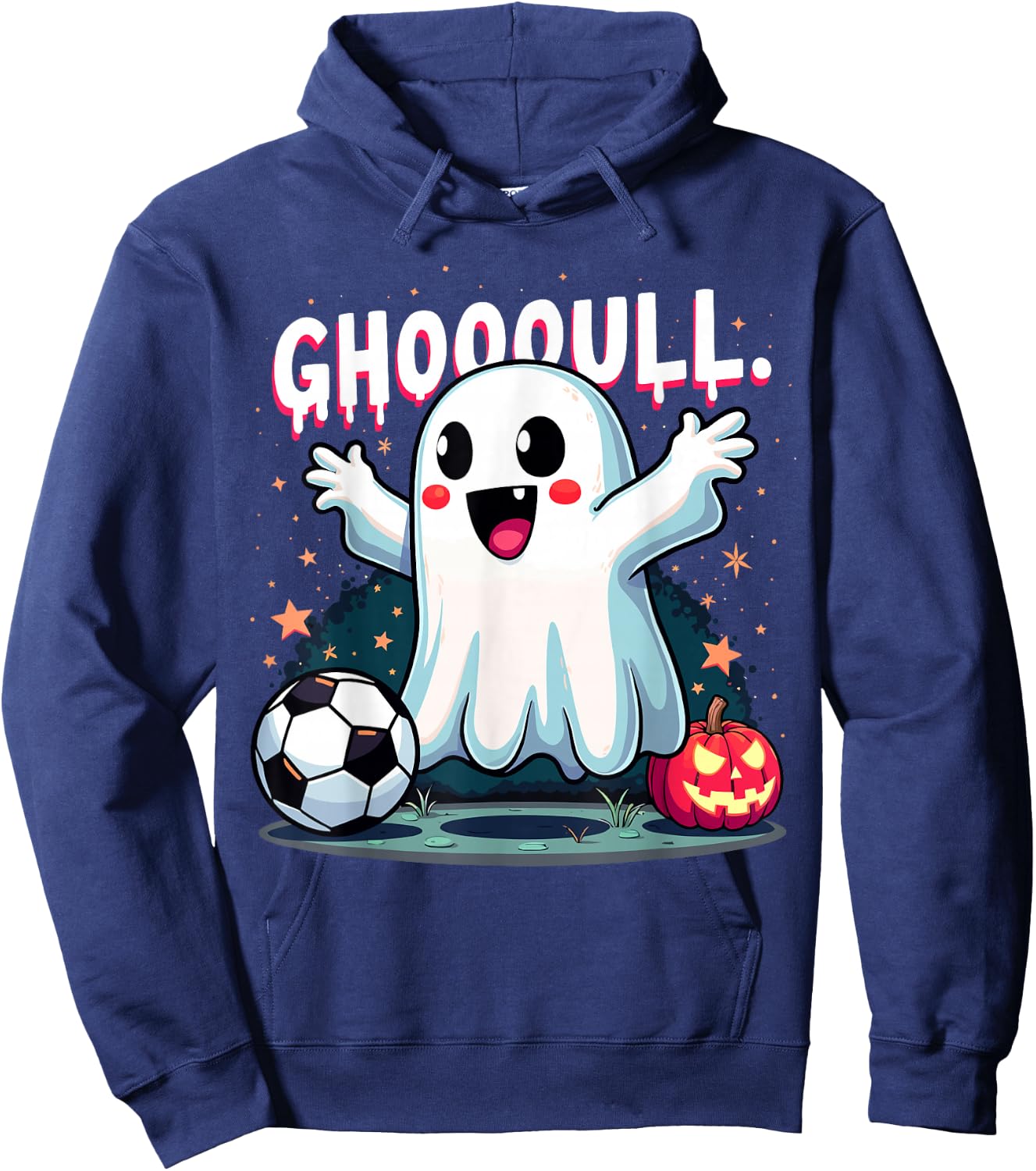 Ghoooal Soccer Ghost Halloween Funny Soccer Halloween Hoodie - Hoodie | Navy