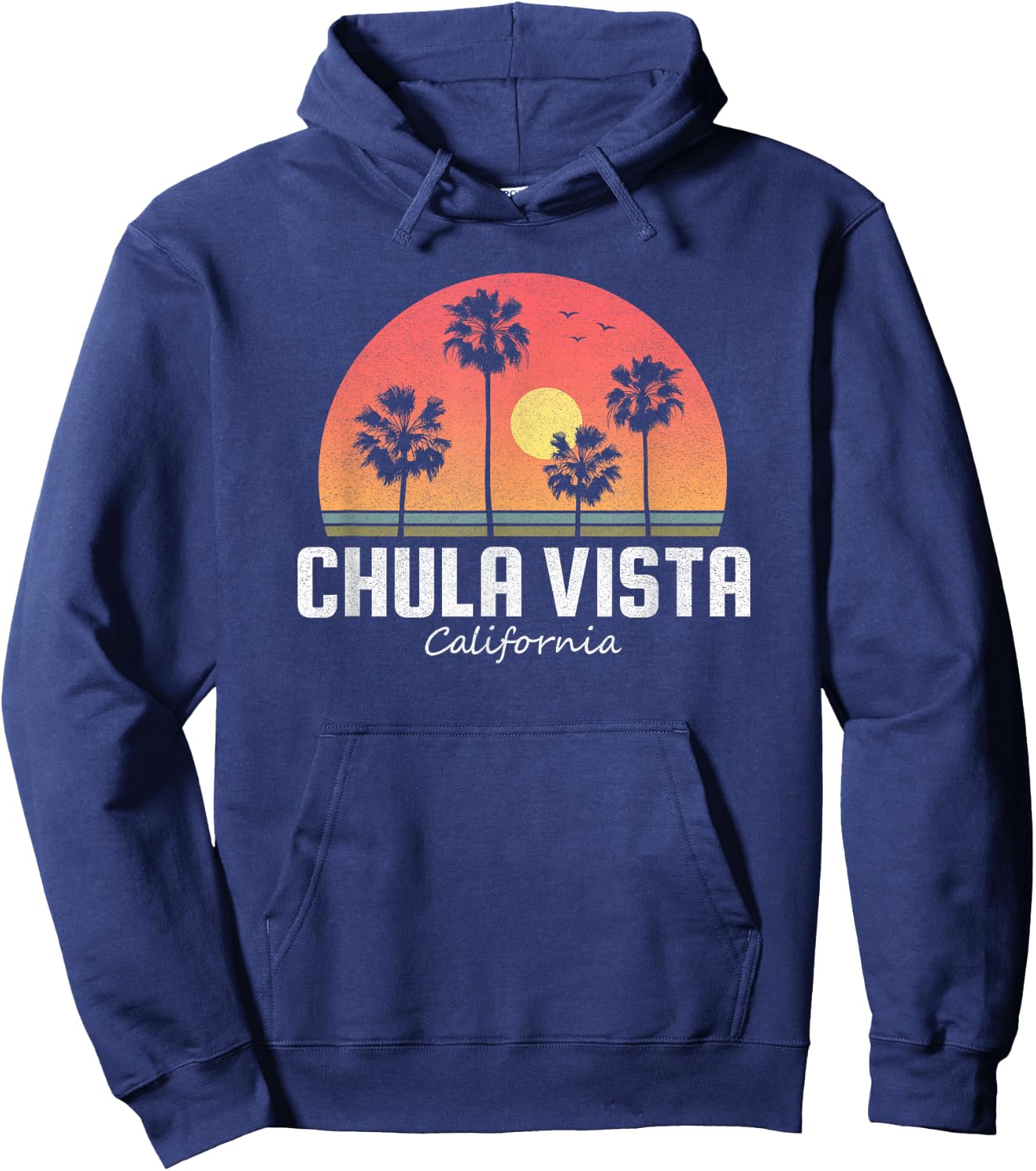 Chula Vista T Shirt Women Men Kids California Retro Sunset Hoodie - Hoodie | Navy