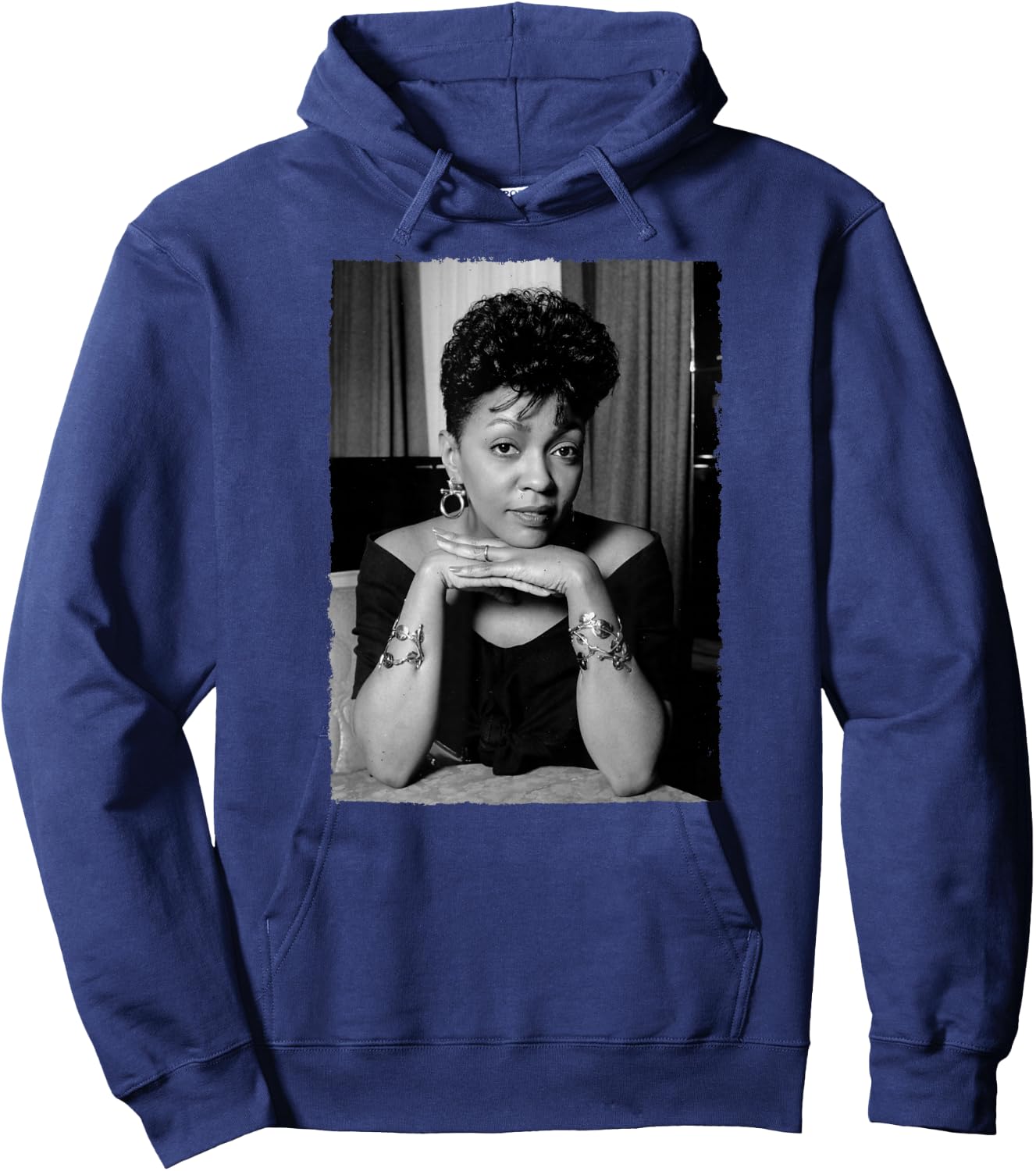 Anita Baker Black And White Portrait By Stephen Wright Hoodie - Hoodie | Navy
