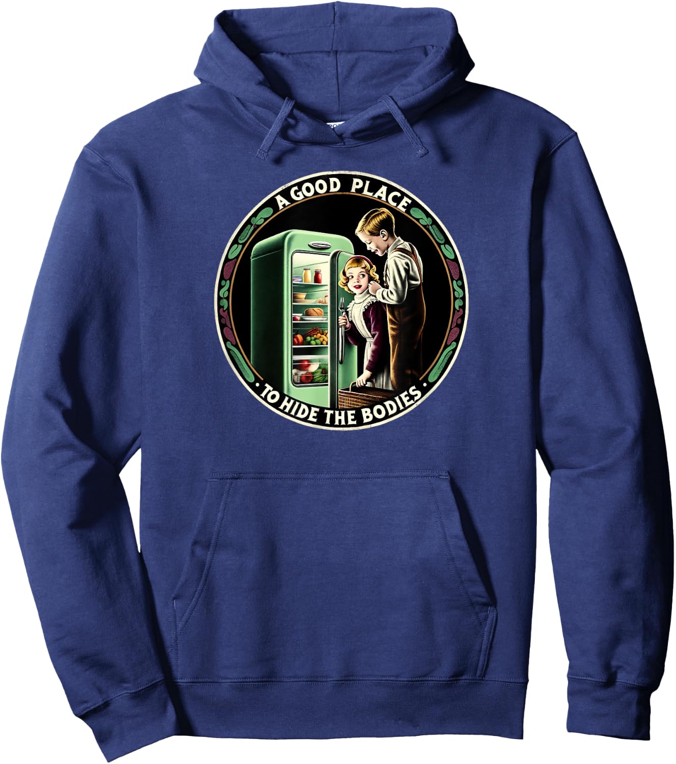 Vintage Horror Movie Hoodie - Hoodie | Navy