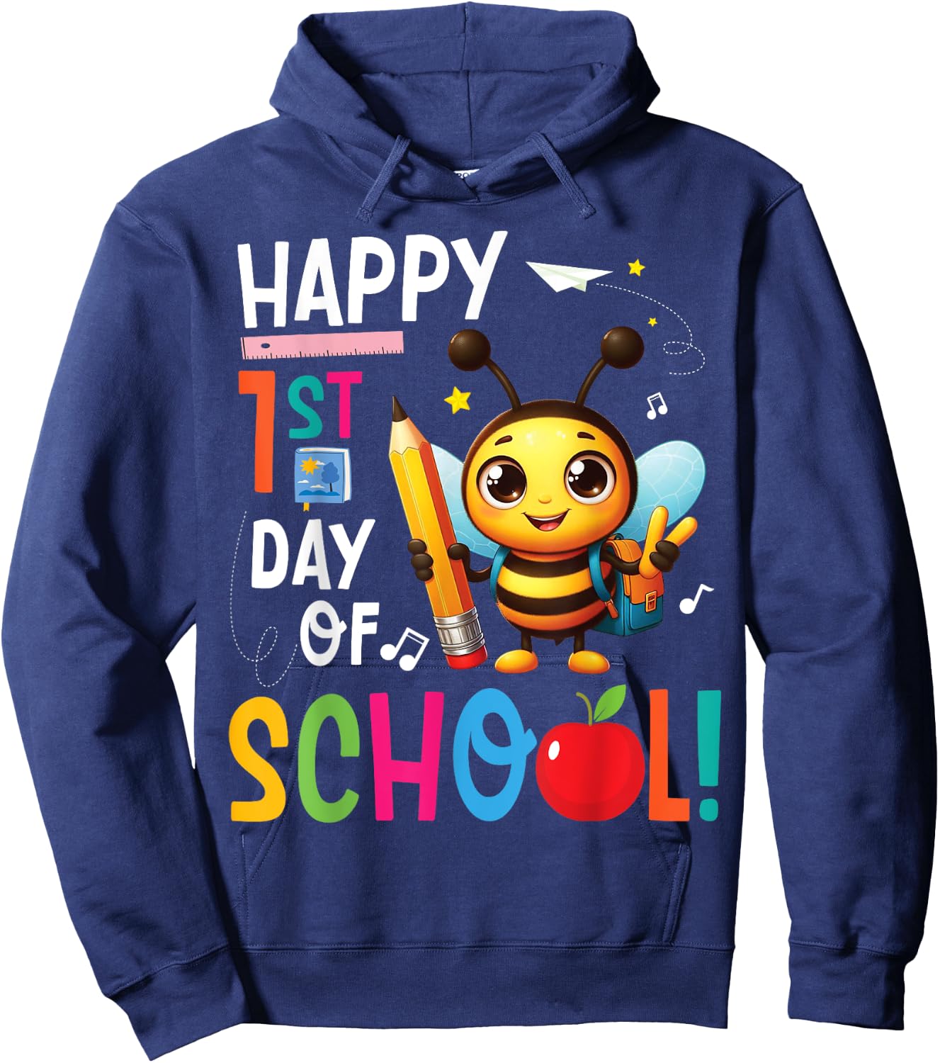 BEE Lover Student Back To School Happy First Day Of School Hoodie - Hoodie | Navy