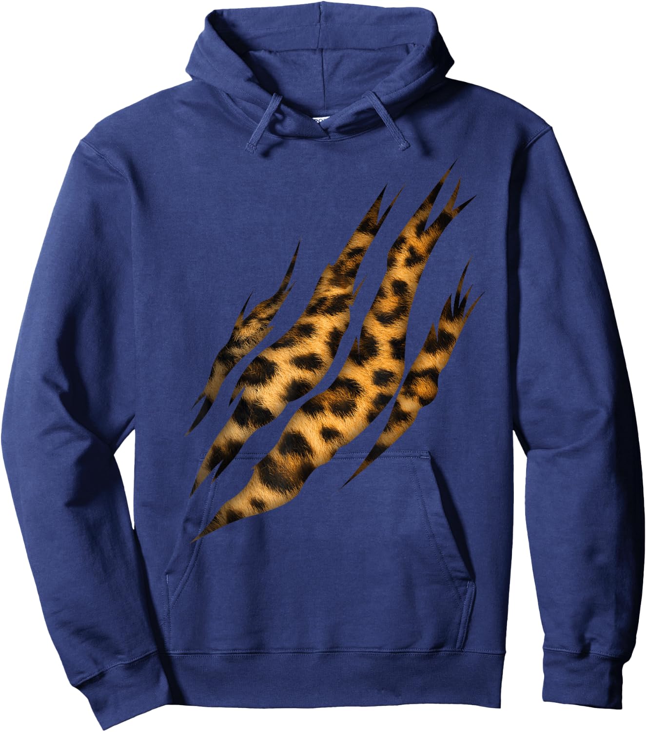 Leopard Skin Print Torn Claw Hoodie - Hoodie | Navy