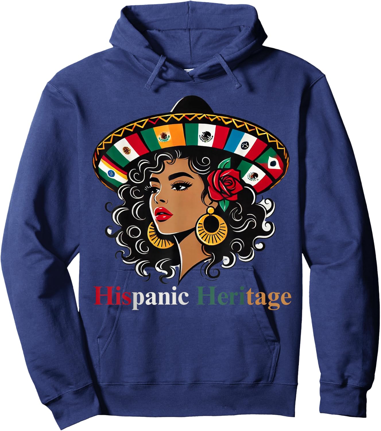 Hispanic Heritage Month Women's Latino All Countries Flags Hat Hoodie - Hoodie | Navy