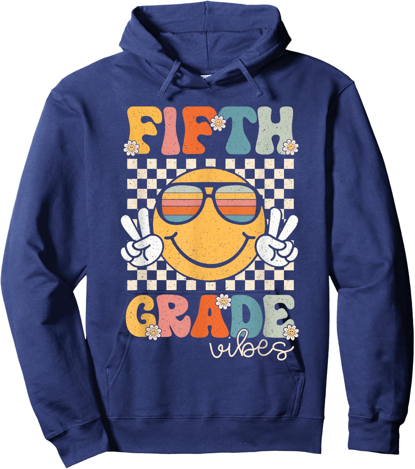 Fifth Grade Vibes Smile First Day of School 5th Grade Team Hoodie - Hoodie | Navy