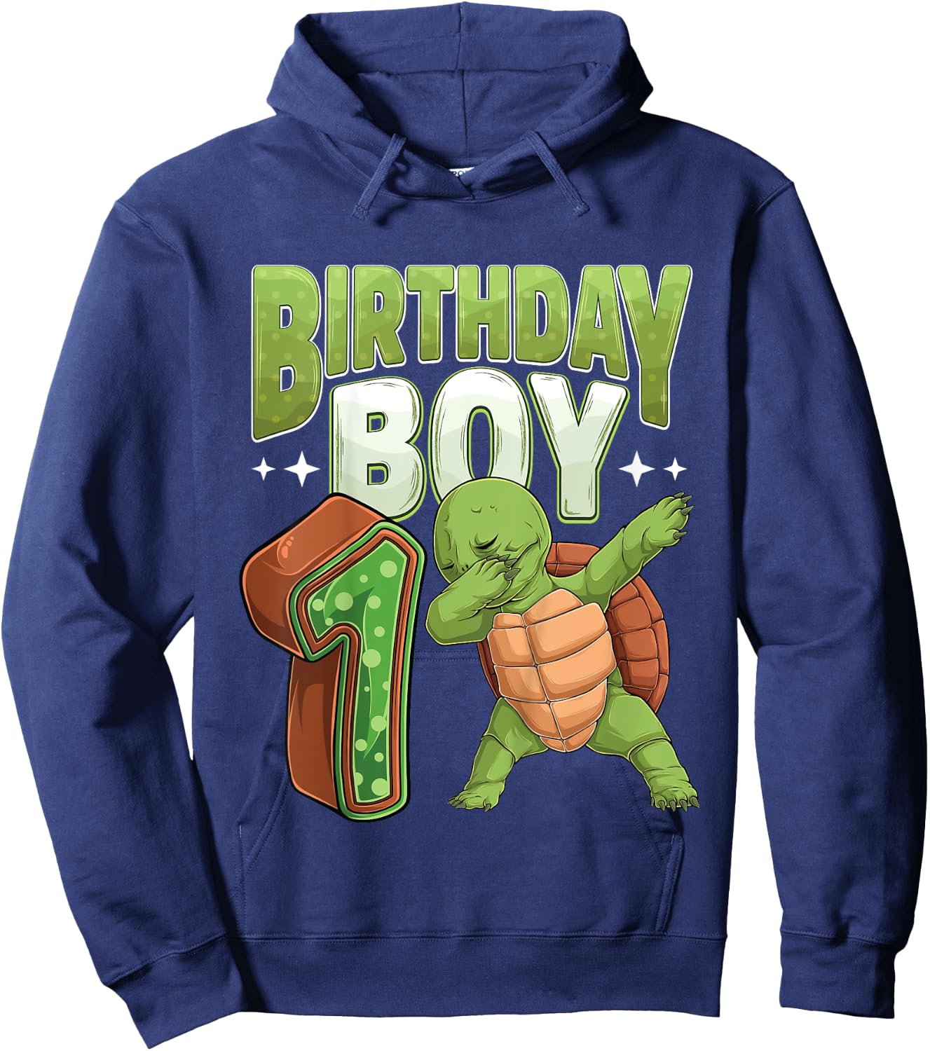 Kids 1 year old Turtle animal lovers 1st Birthday Boy Hoodie - Hoodie | Navy