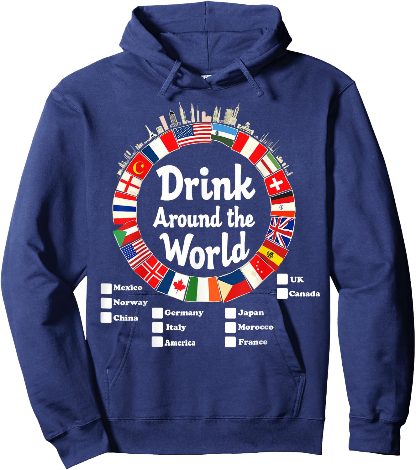 Adult Vacation Drinking Countries International National Hoodie - Hoodie | Navy