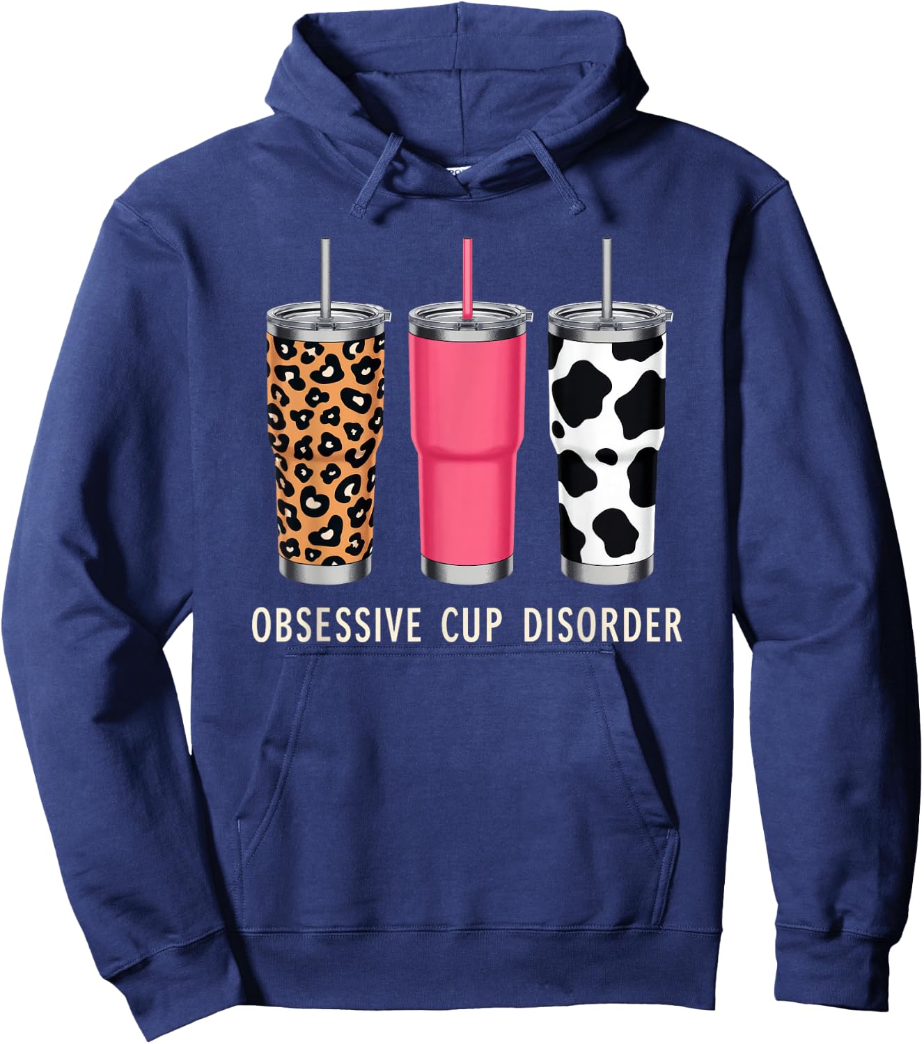 Obsessive Cup Disorder Shirt Funny Coffee Lover Hoodie - Hoodie | Navy