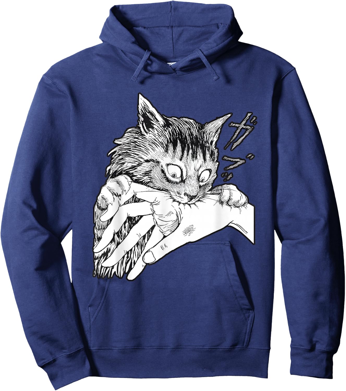 Cat Bite Funny Women Hoodie - Hoodie | Navy