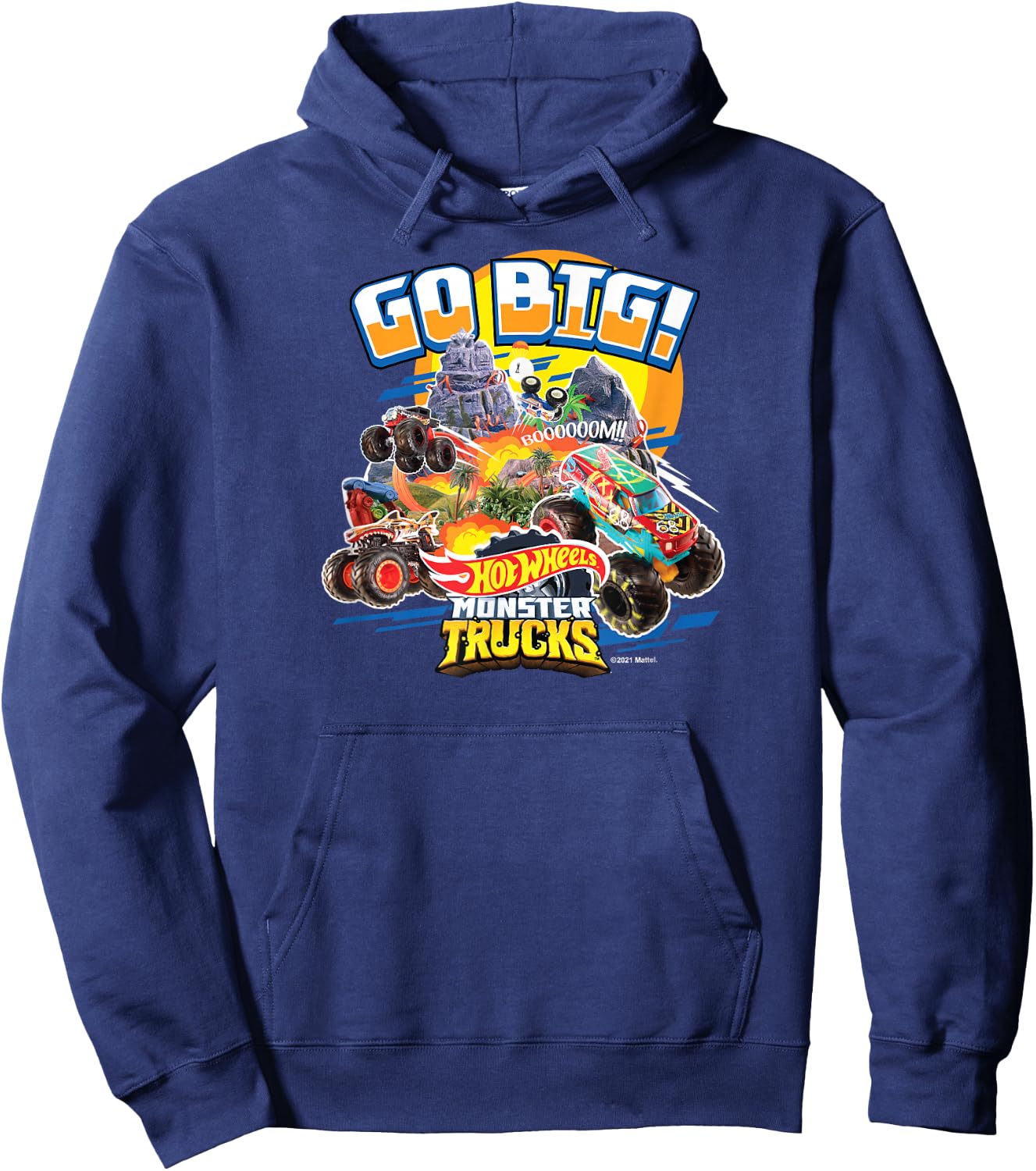 Hot Wheels - Monster Trucks Go Big Hoodie - Hoodie | Navy