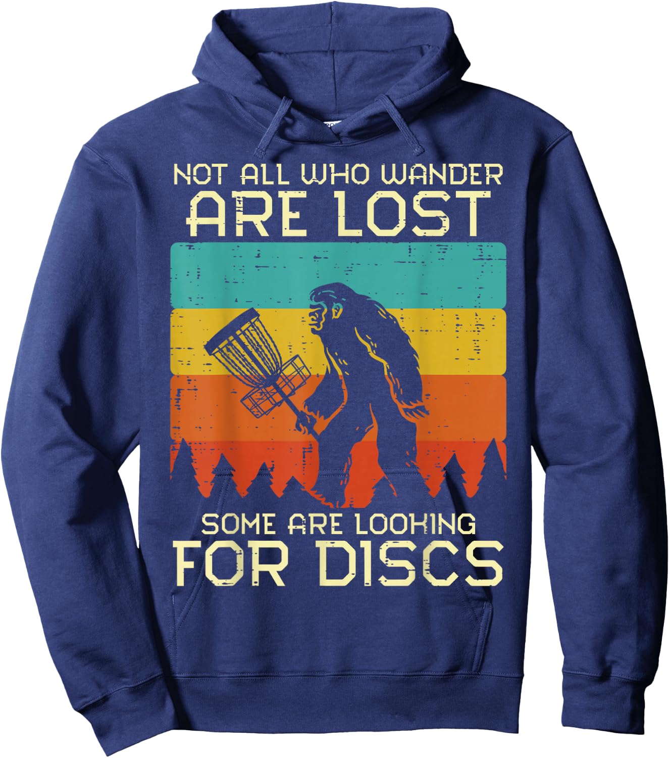 Disc Golf Bigfoot Sasquatch Frisbee Frolf Men Women Kids Hoodie - Hoodie | Navy