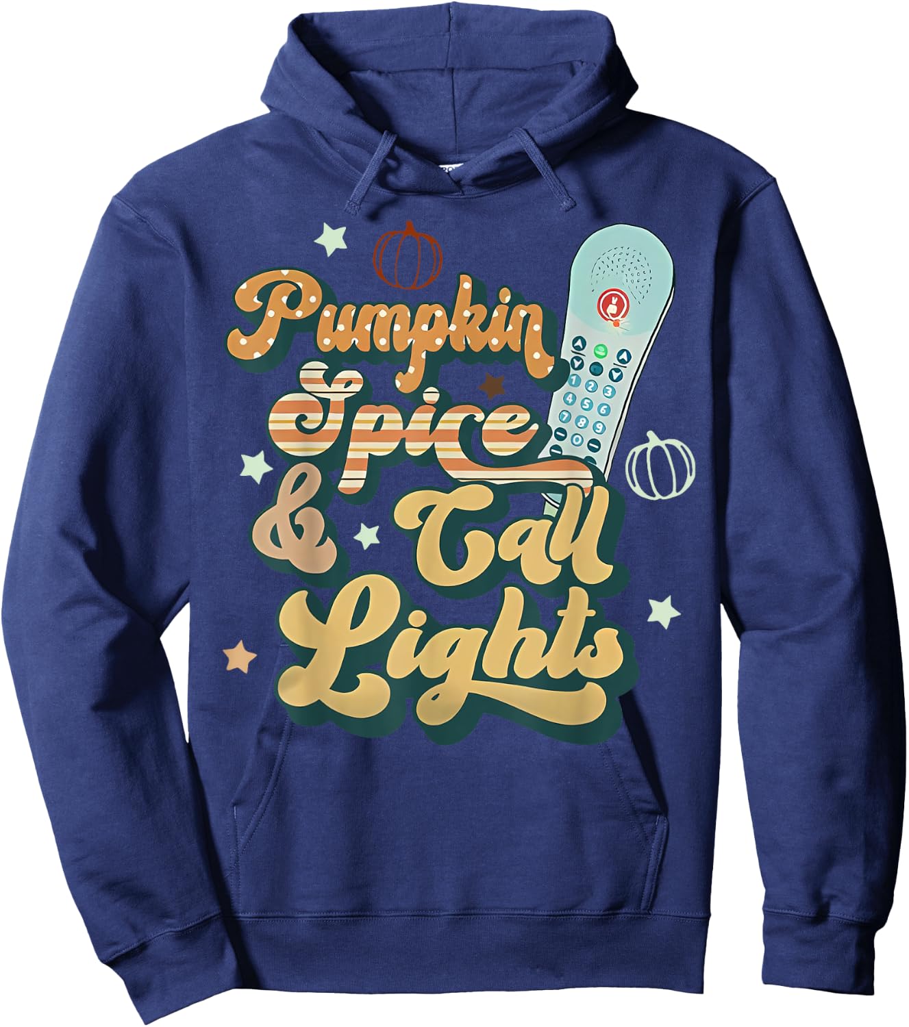 Retro Pumpkin Spice And Call Lights ER ICU Nurse Halloween Hoodie - Hoodie | Navy
