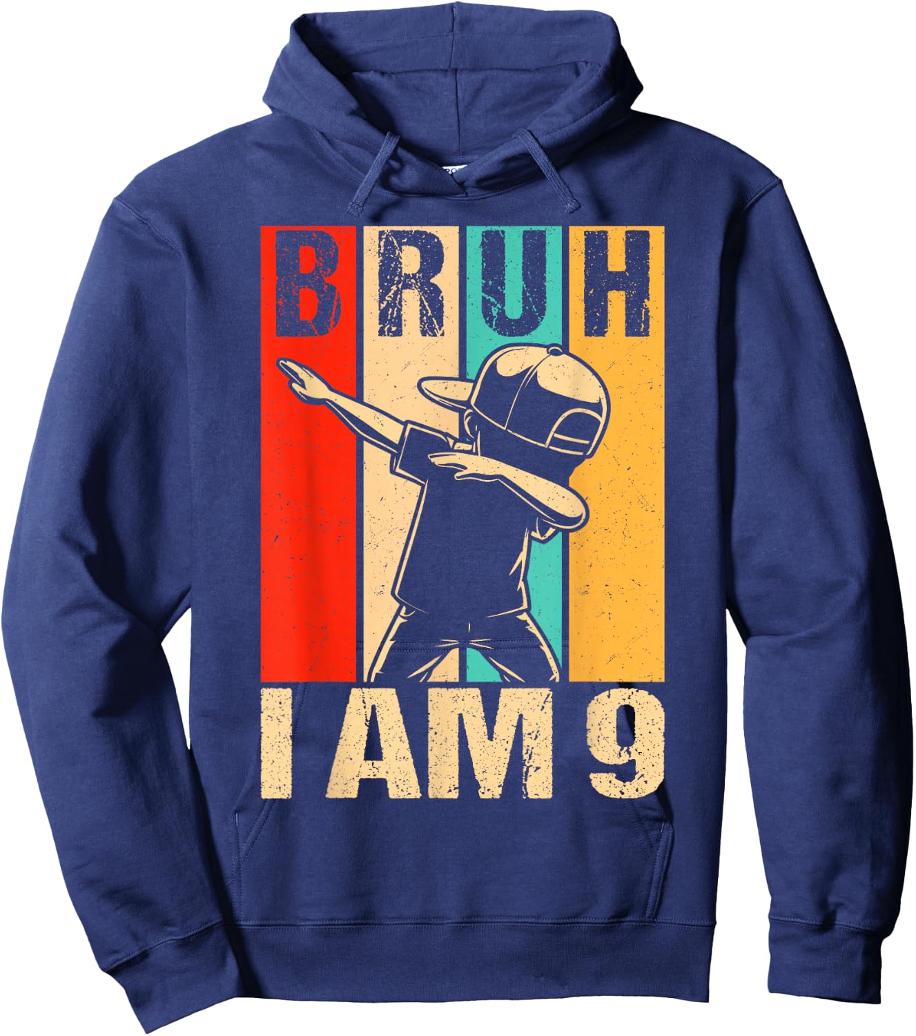 9 Year Old Birthday Dabbing Boy Bruh It's My 9th Birthday Hoodie - Hoodie | Navy