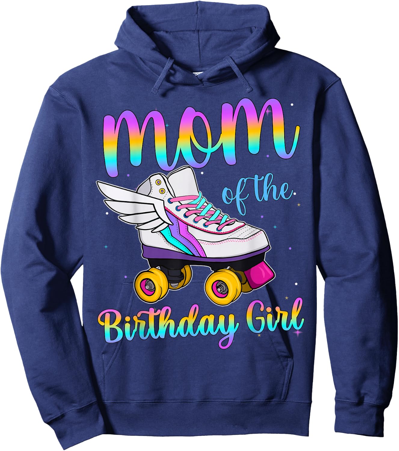 Mom of the Birthday girl Rolling skate Family Party Hoodie - Hoodie | Navy