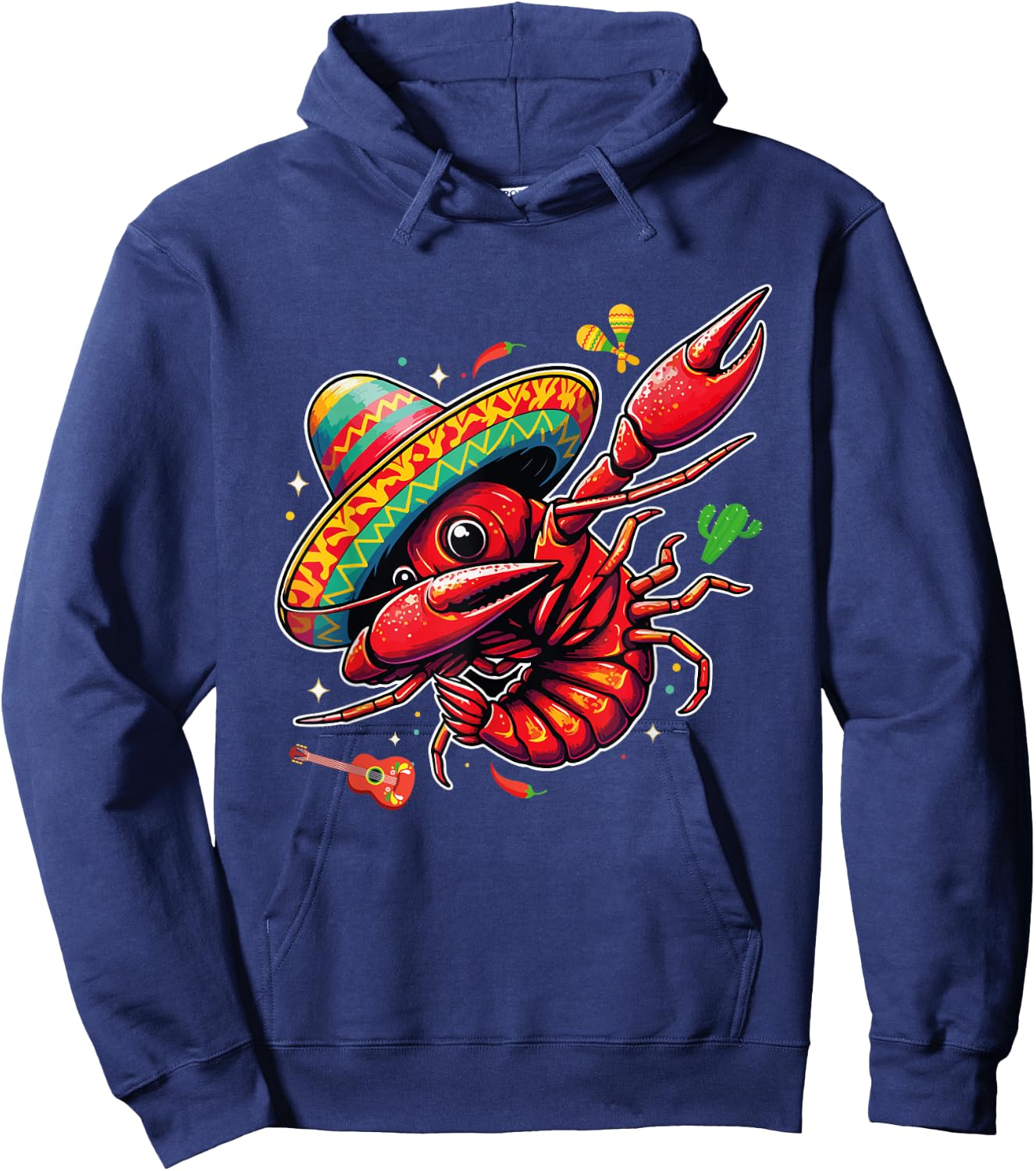 Cinco De Mayo Mexican food Party Funny Mexico Crawfish Boil Hoodie - Hoodie | Navy