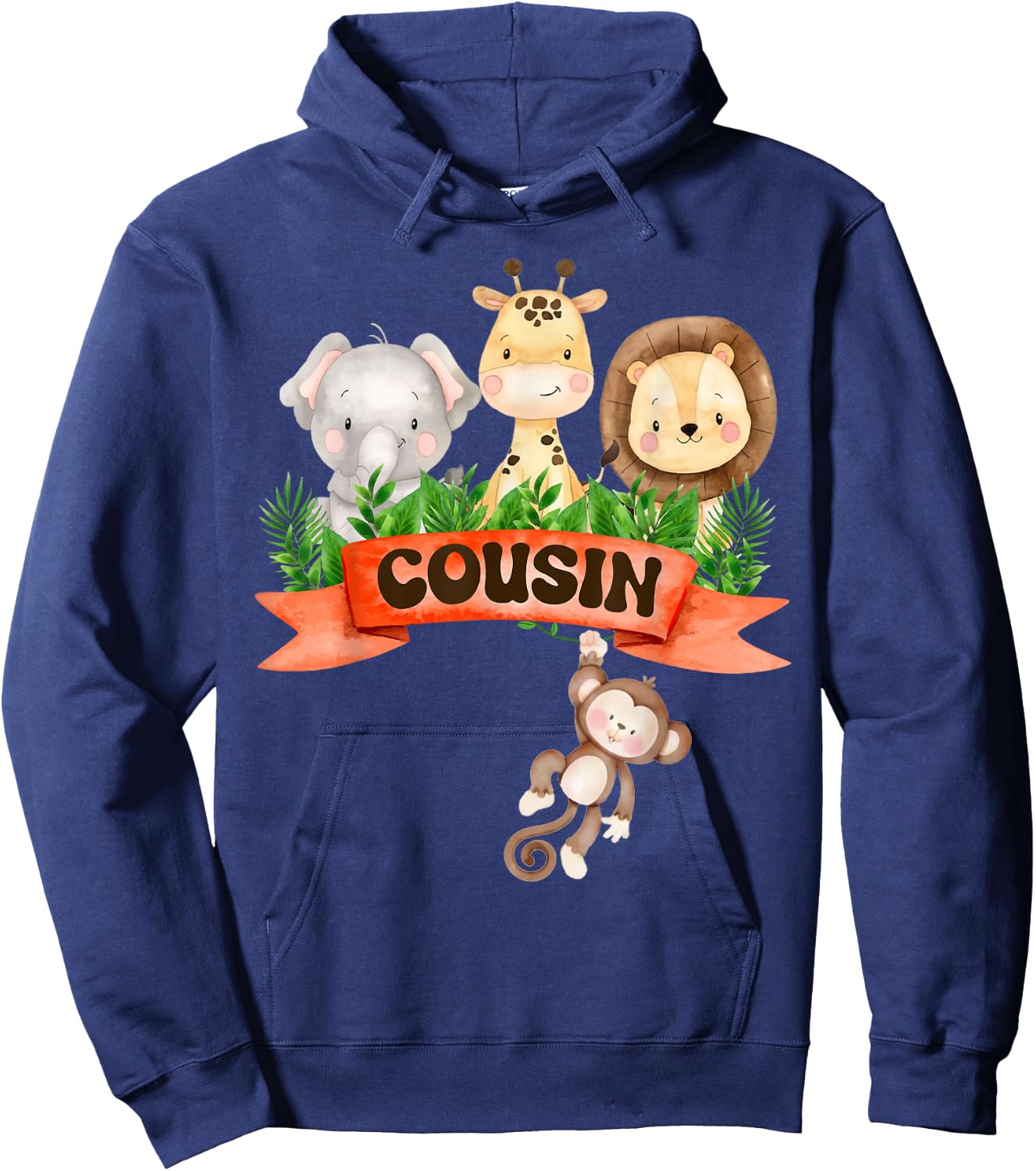 Cousin of the Wild One Zoo Birthday Safari Jungle Animal Hoodie - Hoodie | Navy