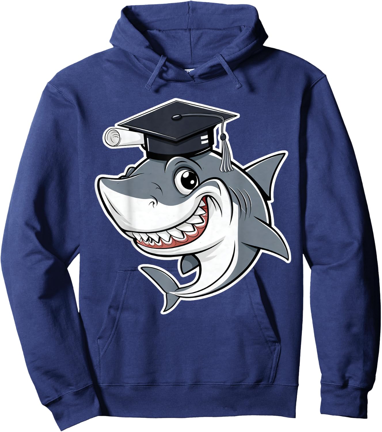 Great White Shark Graduation Cap Class of 2025 Shark Lover Hoodie - Hoodie | Navy