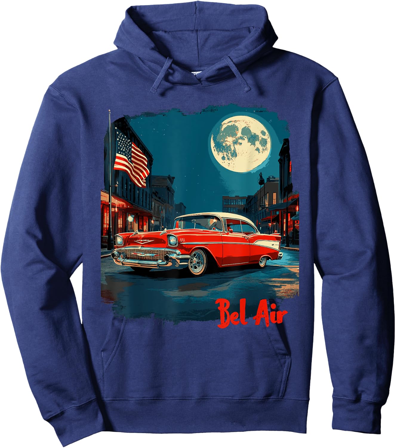 Vintage 1957 Bel Air Classic car Old School Hot Rod Bel Air Hoodie - Hoodie | Navy