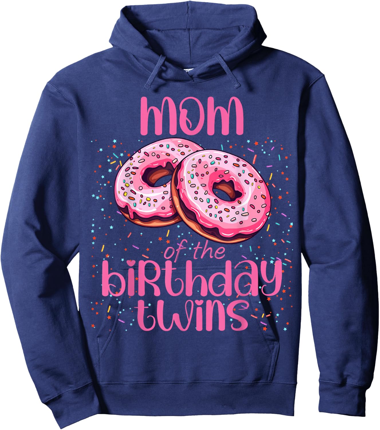 Mom Of The Birthday Twins Hoodie - Hoodie | Navy