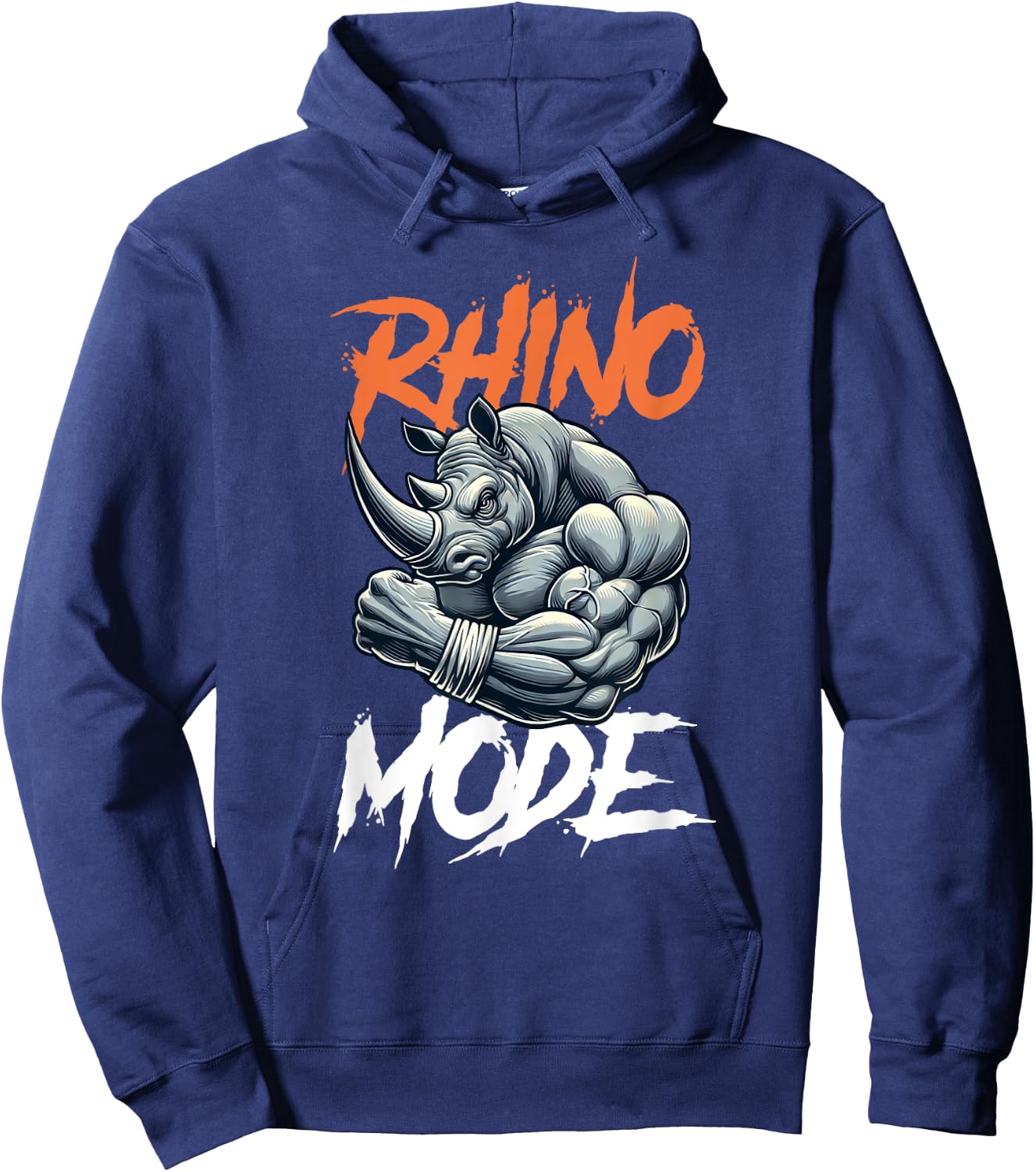 Vintage Art Rhino MODE Kawai Pet Lovers Funny Animal Happily Hoodie - Hoodie | Navy