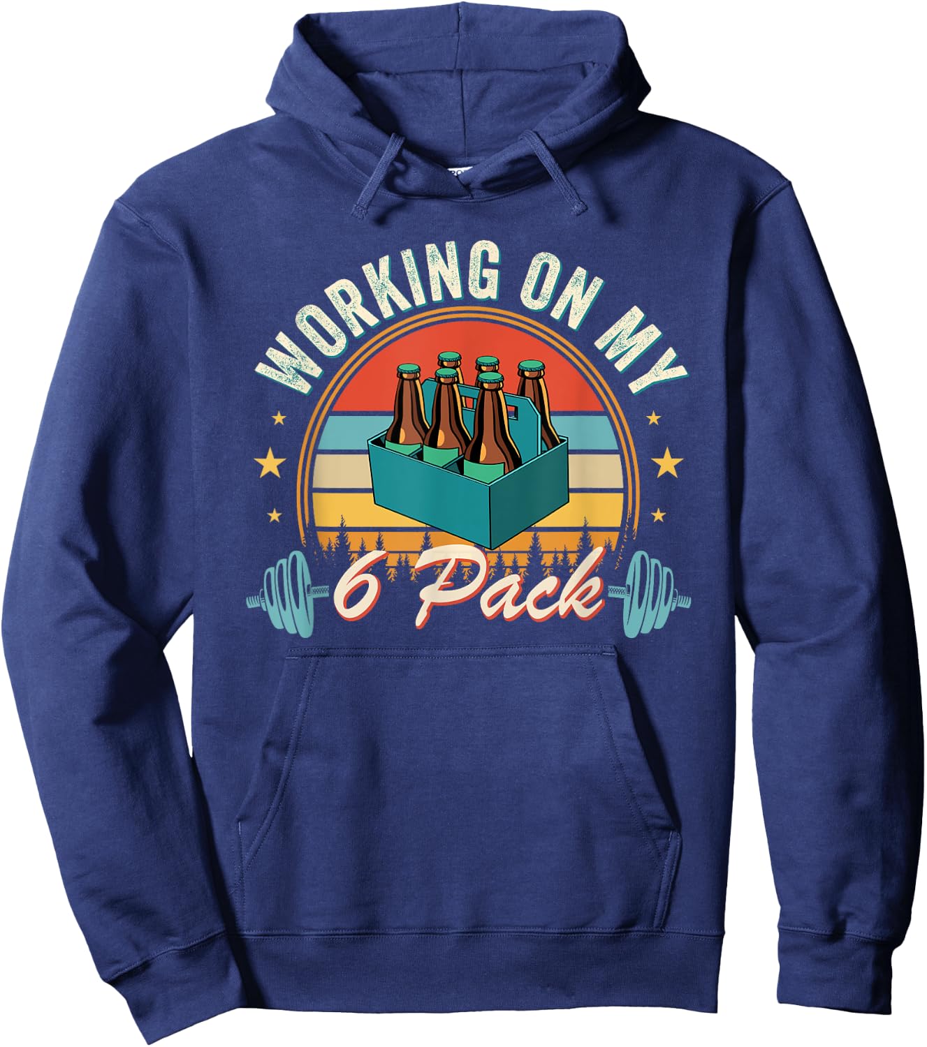 Working On My Six Pack Fathers Day Hoodie - Hoodie | Navy