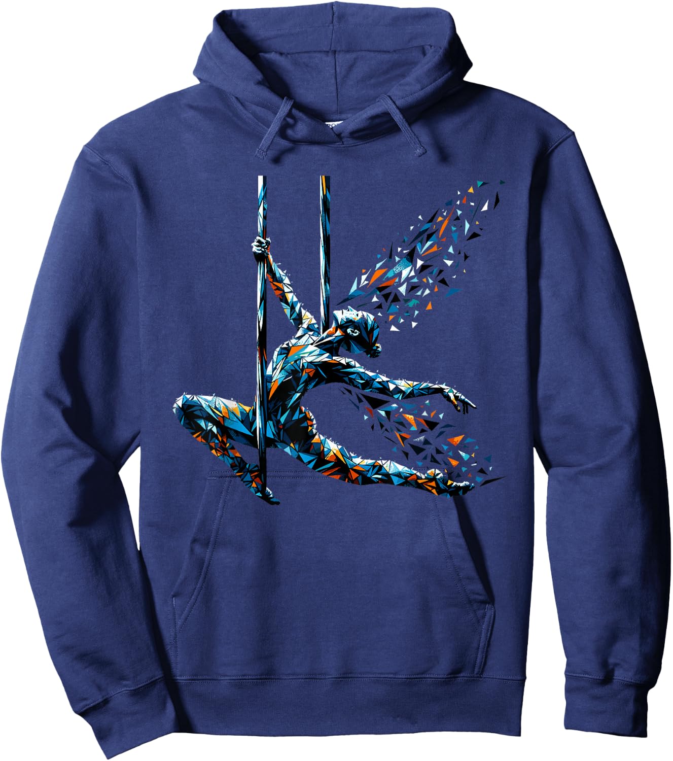 Polygon Art Aerial Silk Yoga Aerialist Acrobatics Hoodie - Hoodie | Navy