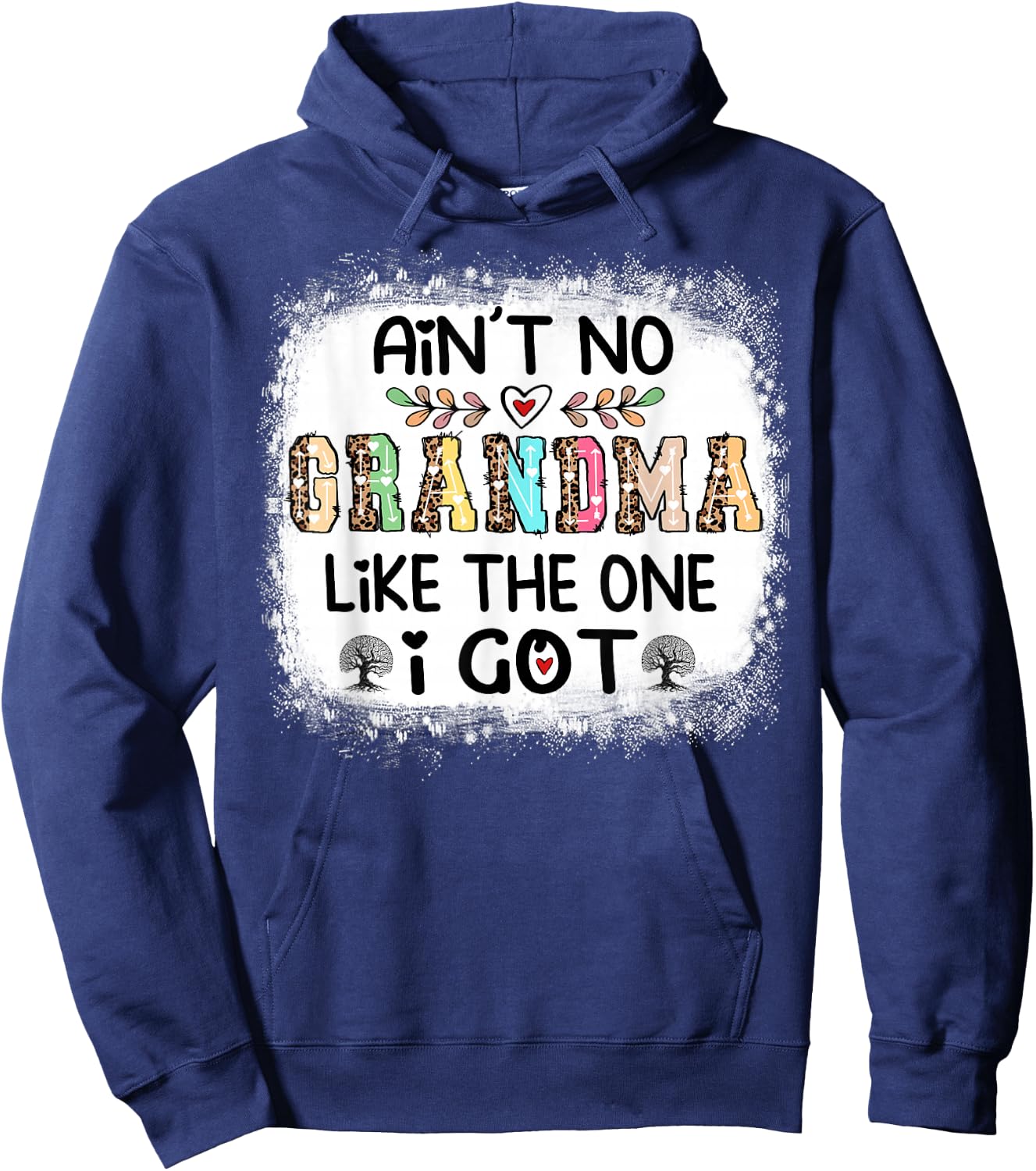 Ain't No Grandma Like The One I Got Leopard Family Reunion Hoodie - Hoodie | Navy