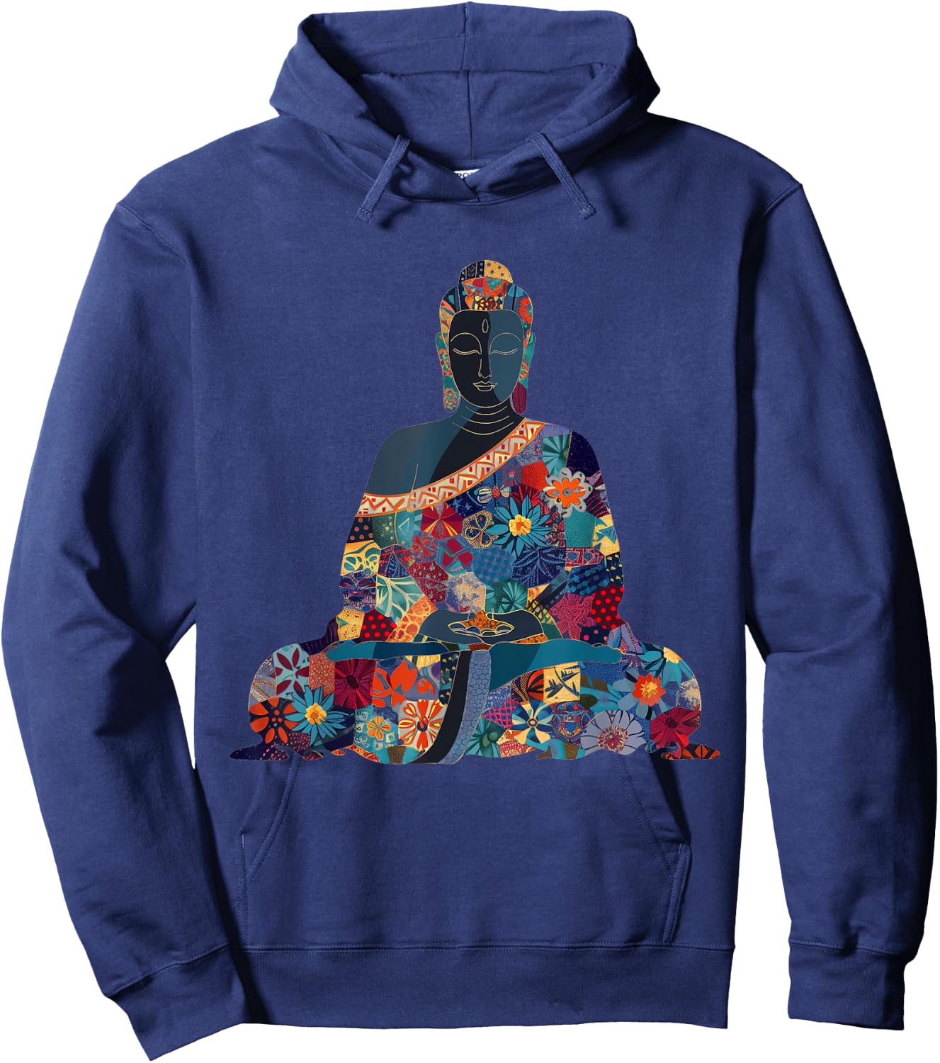 Buddha Vintage Flowers Zen Buddhist Buddhism Yoga Spiritual Hoodie - Hoodie | Navy