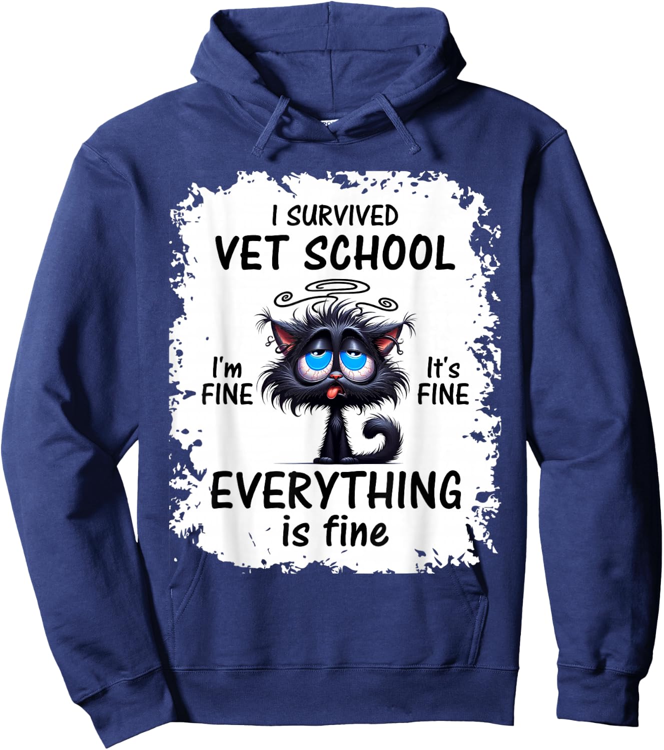 I Survived Vet School Cat Hoodie - Hoodie | Navy