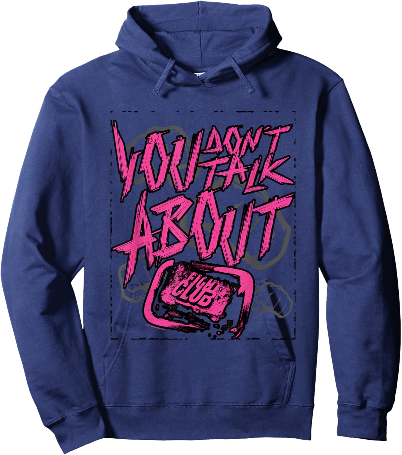 Fight Club You Don't Talk About Fight Rules Big Chest Logo Hoodie - Hoodie | Navy
