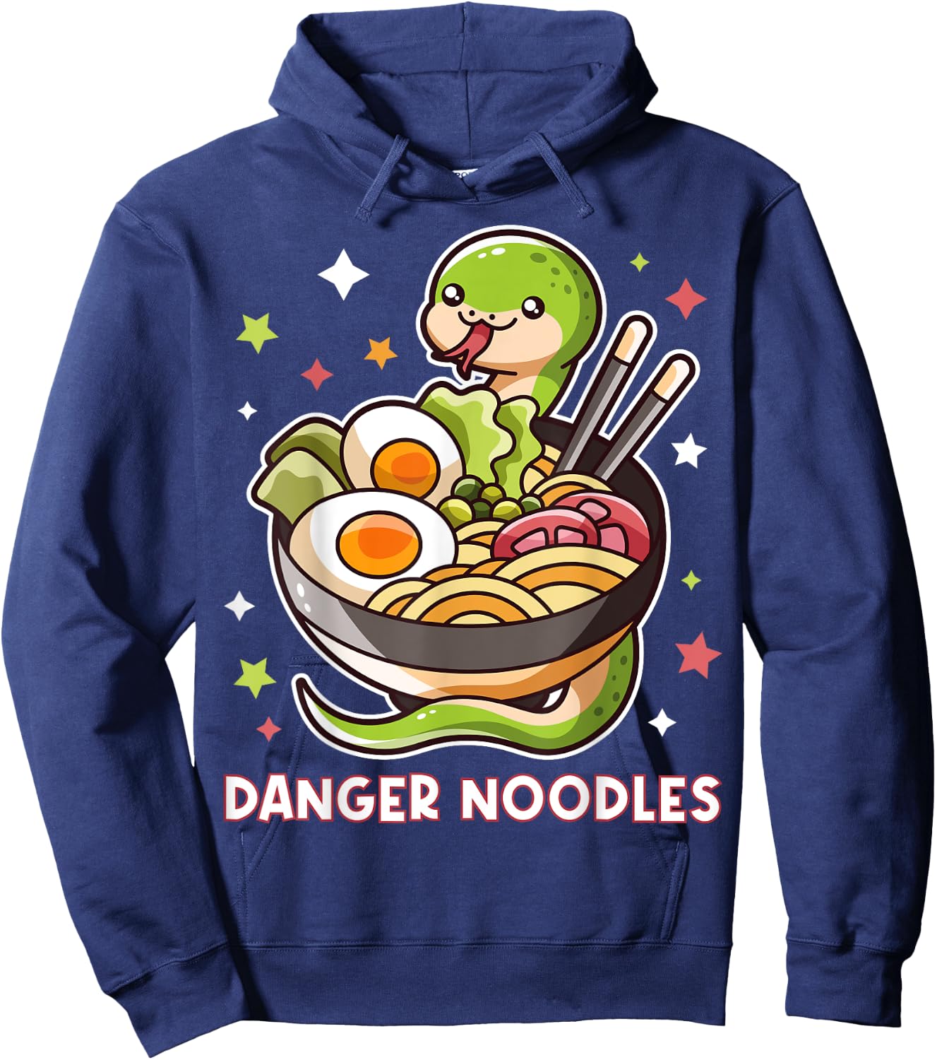 Danger Noodles Snake In A Ramen Noodles Bowl Kawaii Outfit Hoodie - Hoodie | Navy