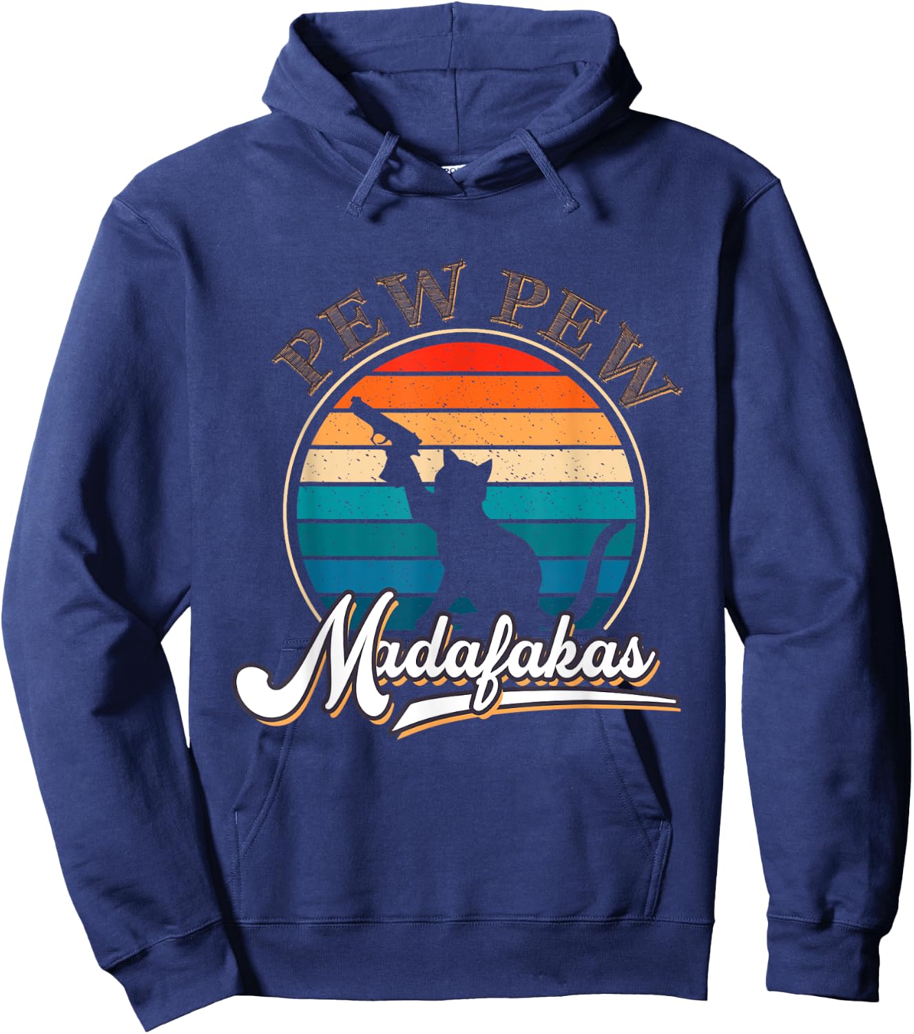 Vintage PewPew Mada-fakas Crazy Pew Cat Women Hoodie - Hoodie | Navy