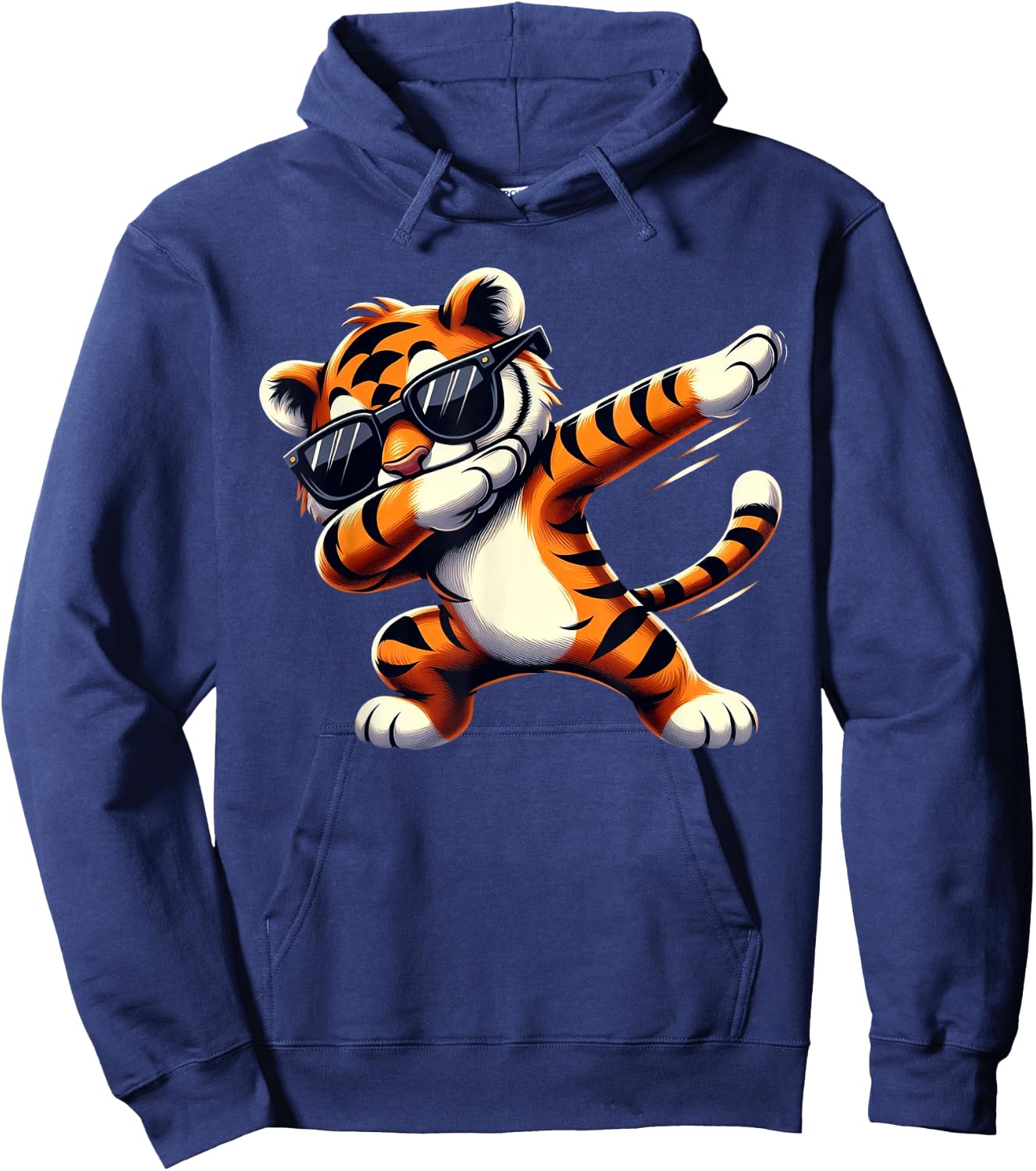 Dabbing Tiger Wearing Hip Hop Graphic Cool Dabbing Tiger Hoodie - Hoodie | Navy