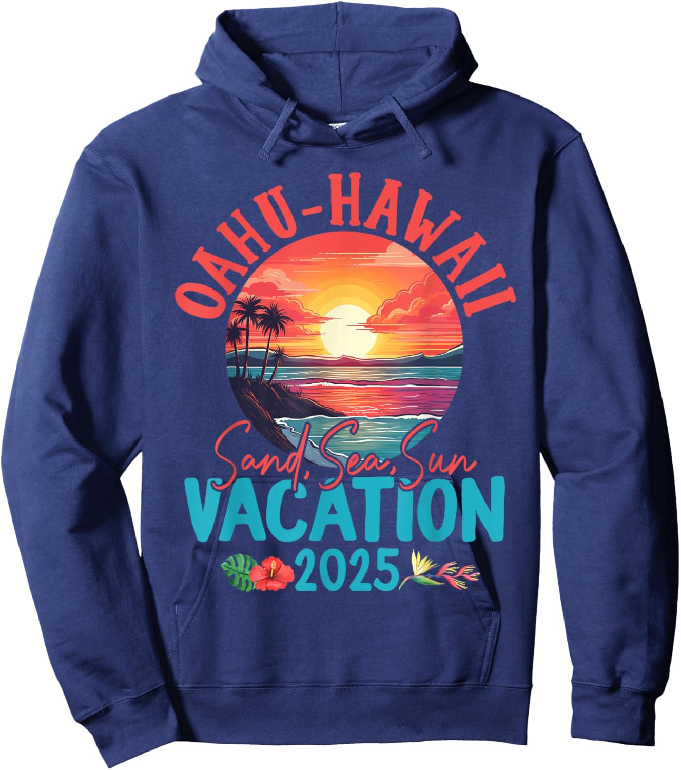 Oahu Hawaii Vacation 2025 Souvenir Matching Family Group Hoodie - Hoodie | Navy