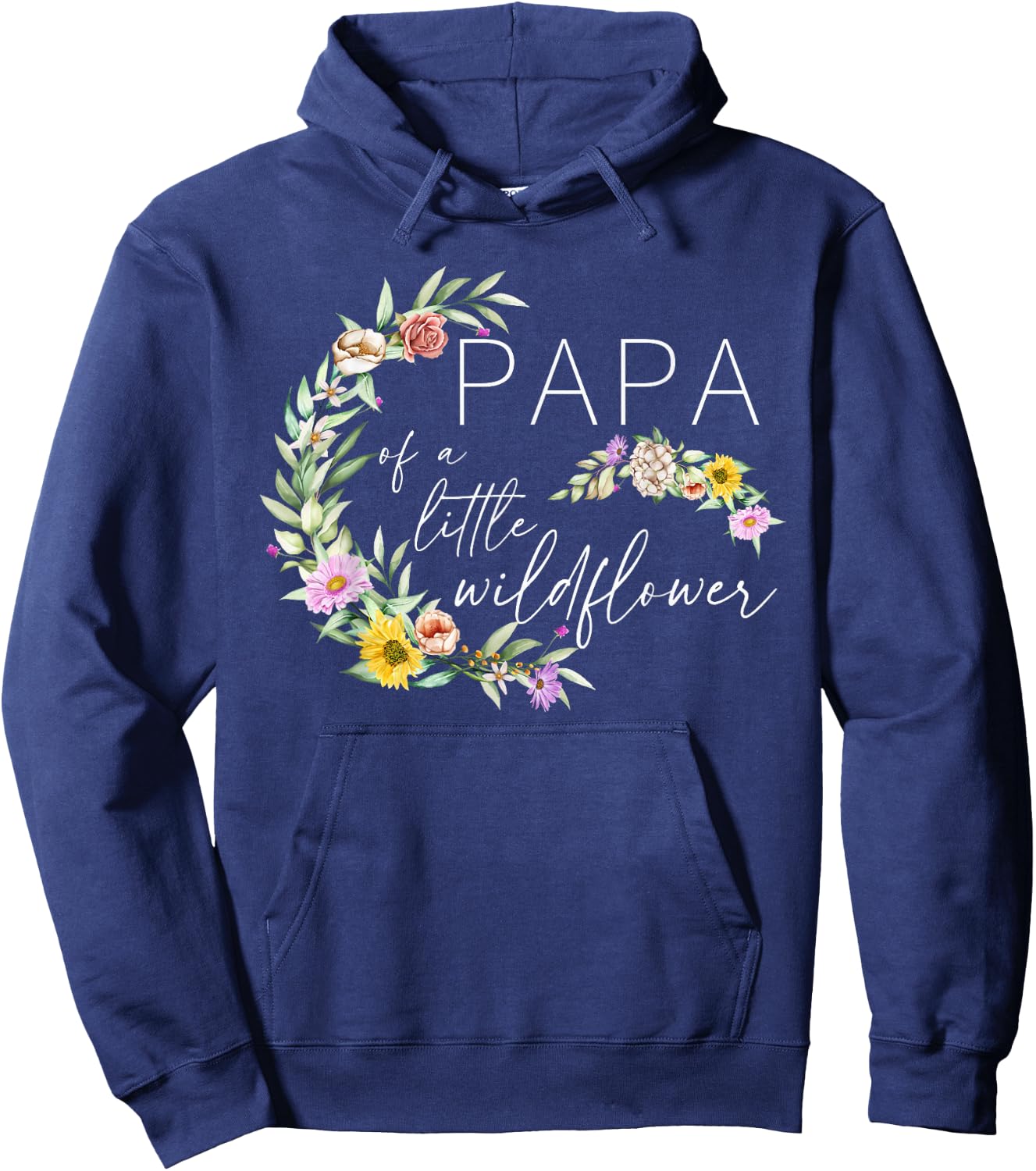 Papa Of The Little Wildflower Birthday Party Baby Shower Hoodie - Hoodie | Navy