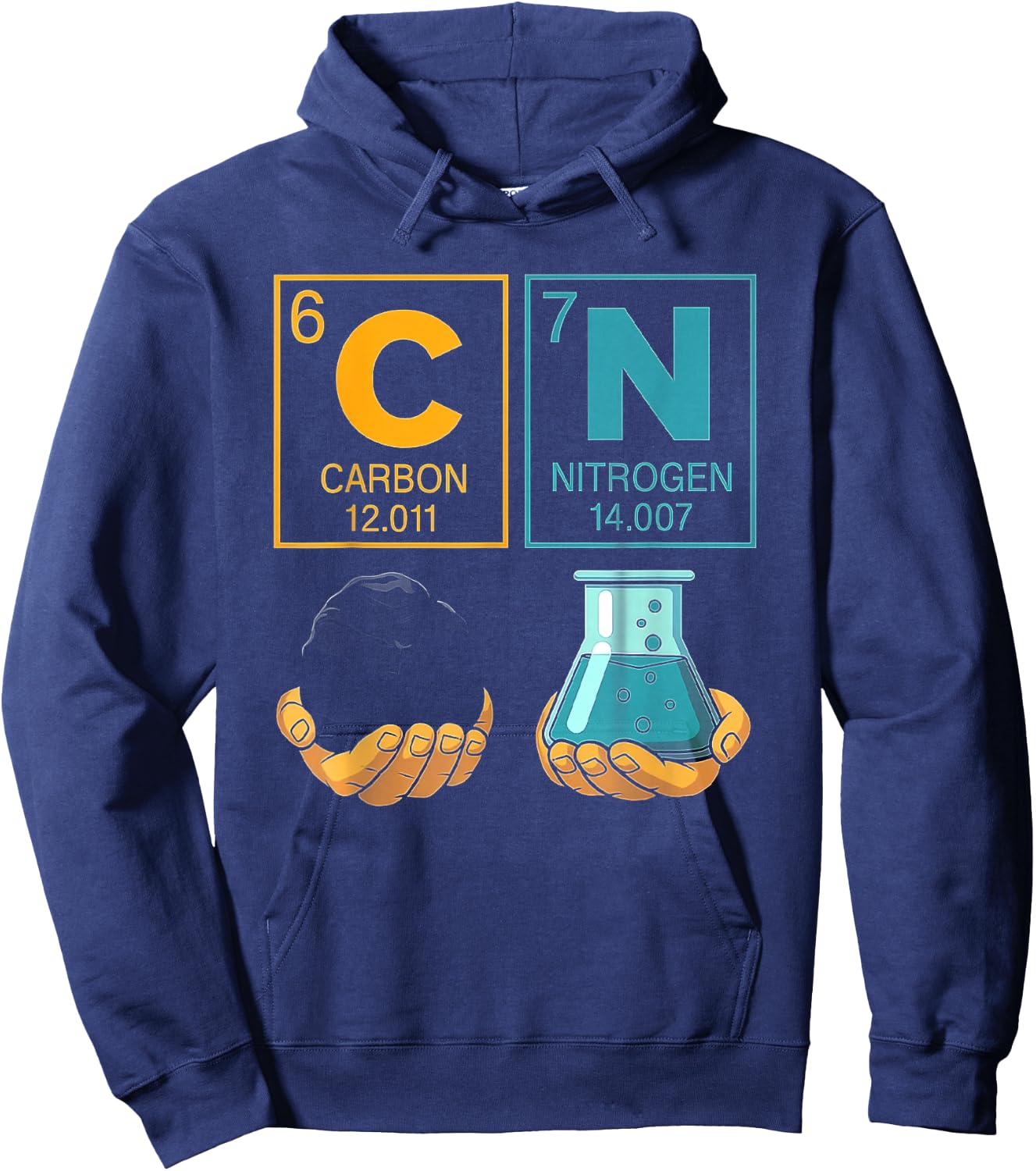 Chemistry Prediotic Table Elements Carbon Nitrogen Lover Hoodie - Hoodie | Navy