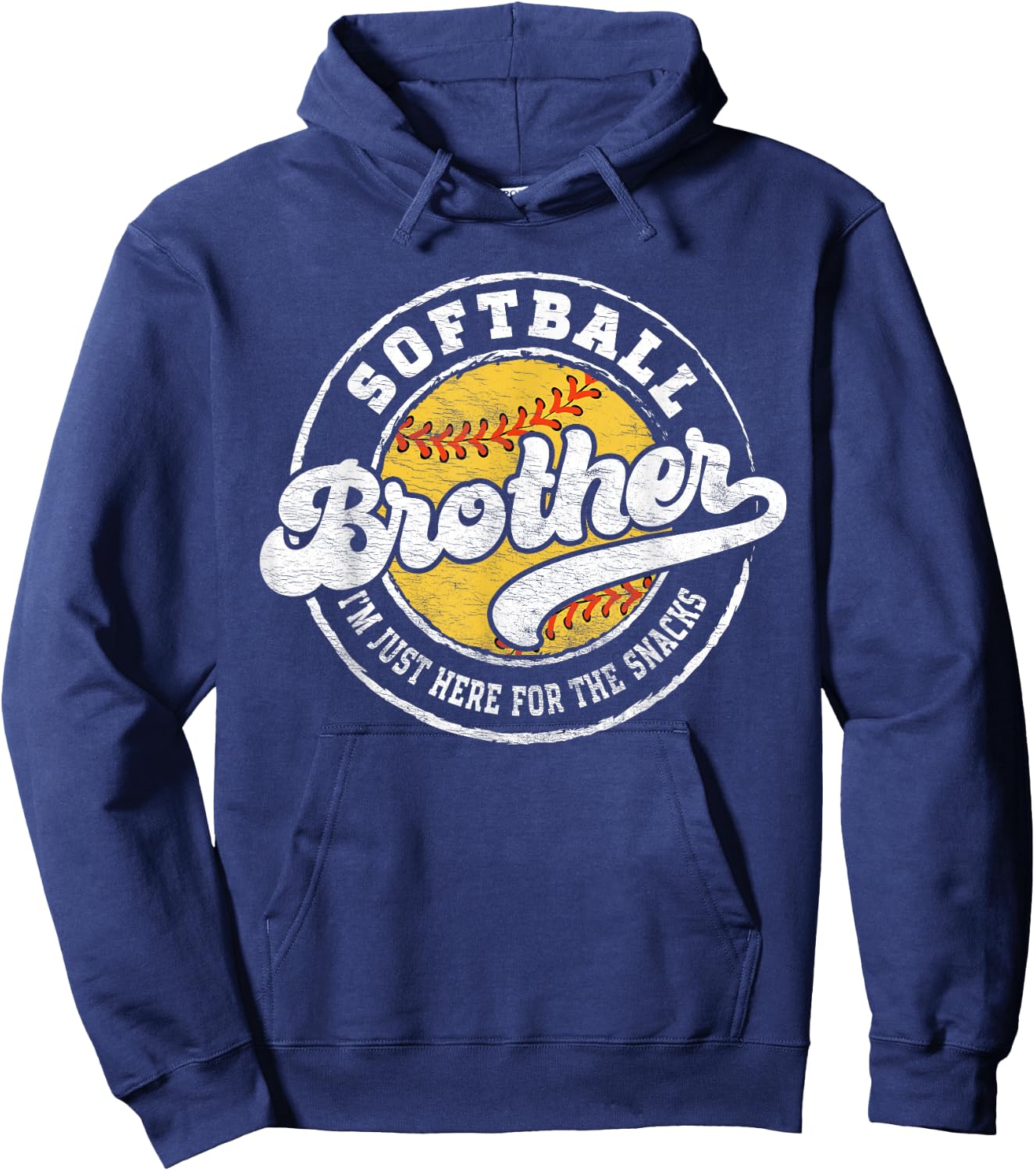 Softball Little Brother Big Matching Bro Family Crazy Proud Hoodie - Hoodie | Navy