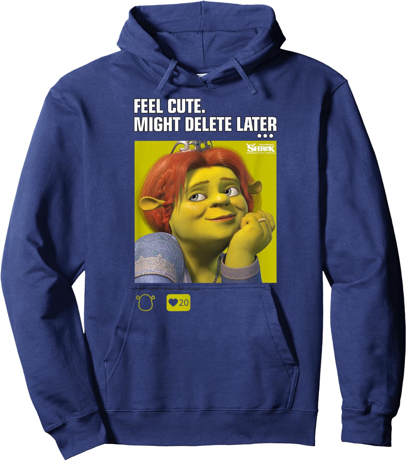 Shrek Fiona Feel Cute Might Delete Later Meme Hoodie - Hoodie | Navy